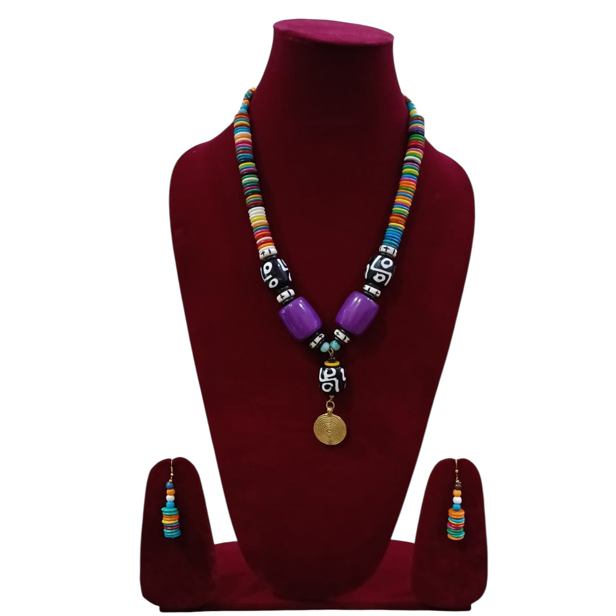 Beaded Necklace Set with Tribal Beads