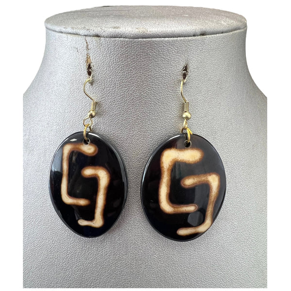 African Resin Tribal Earrings -- PER DOZEN