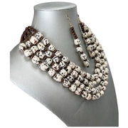 African Resin Beads Necklace and Earrings Set