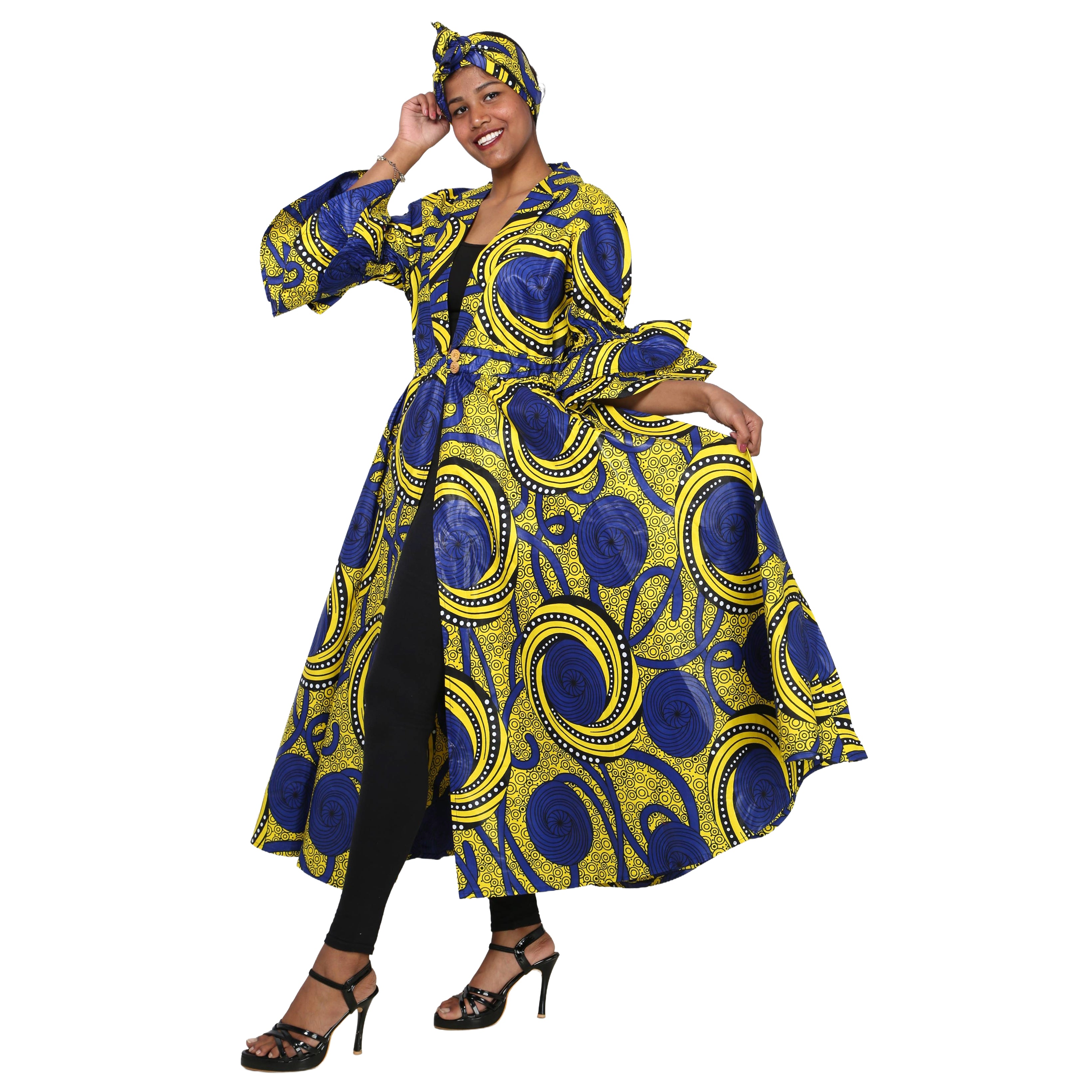 Women's Fitted Collared Jacket with Frill Sleeves -- FI-3146