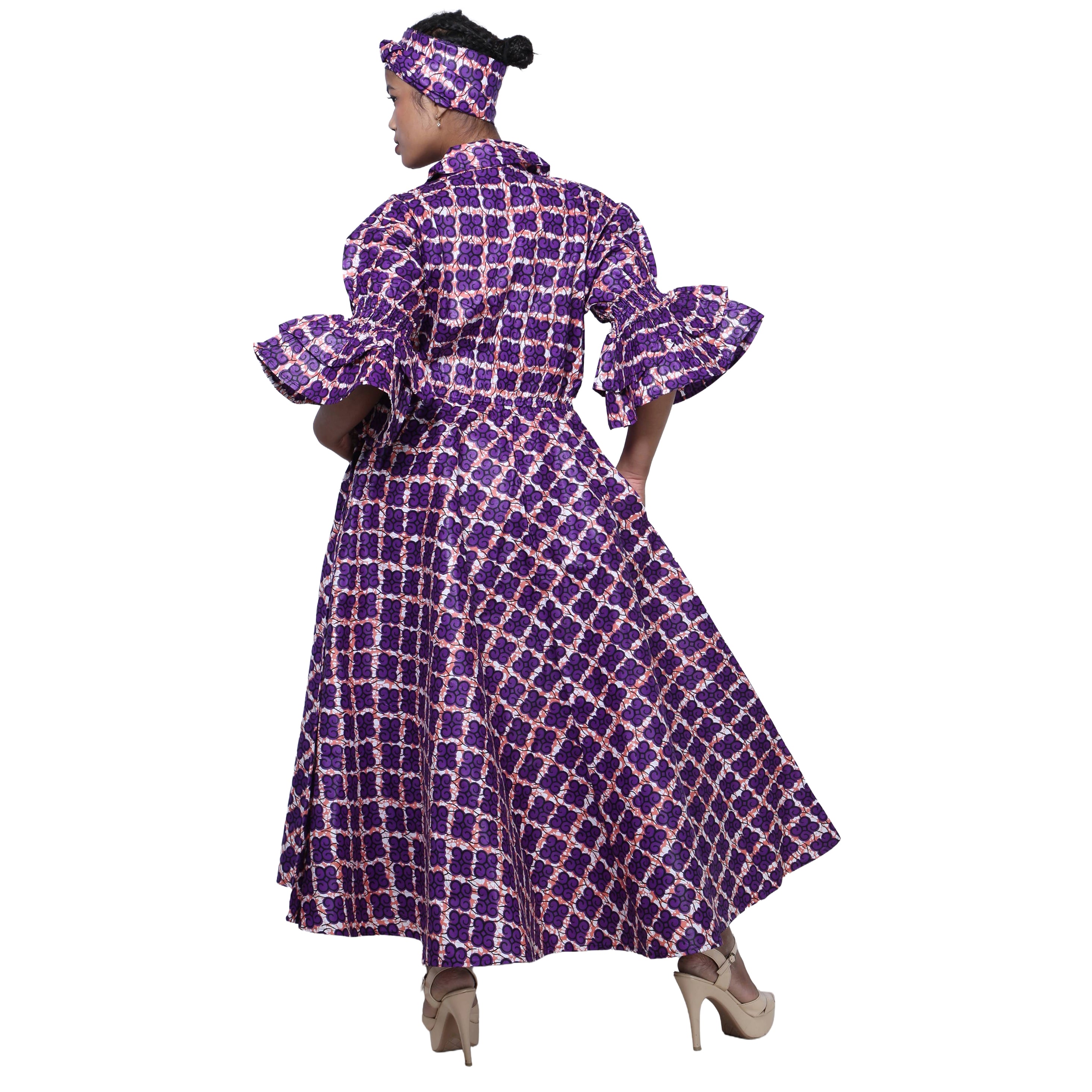 Women's Fitted Collared Jacket with Frill Sleeves -- FI-3146