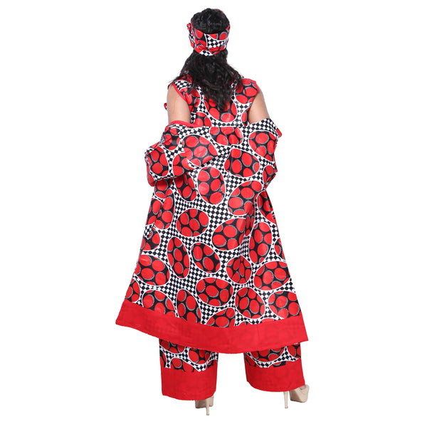 Women's African Printed 4 Pc Set -- FI-4056