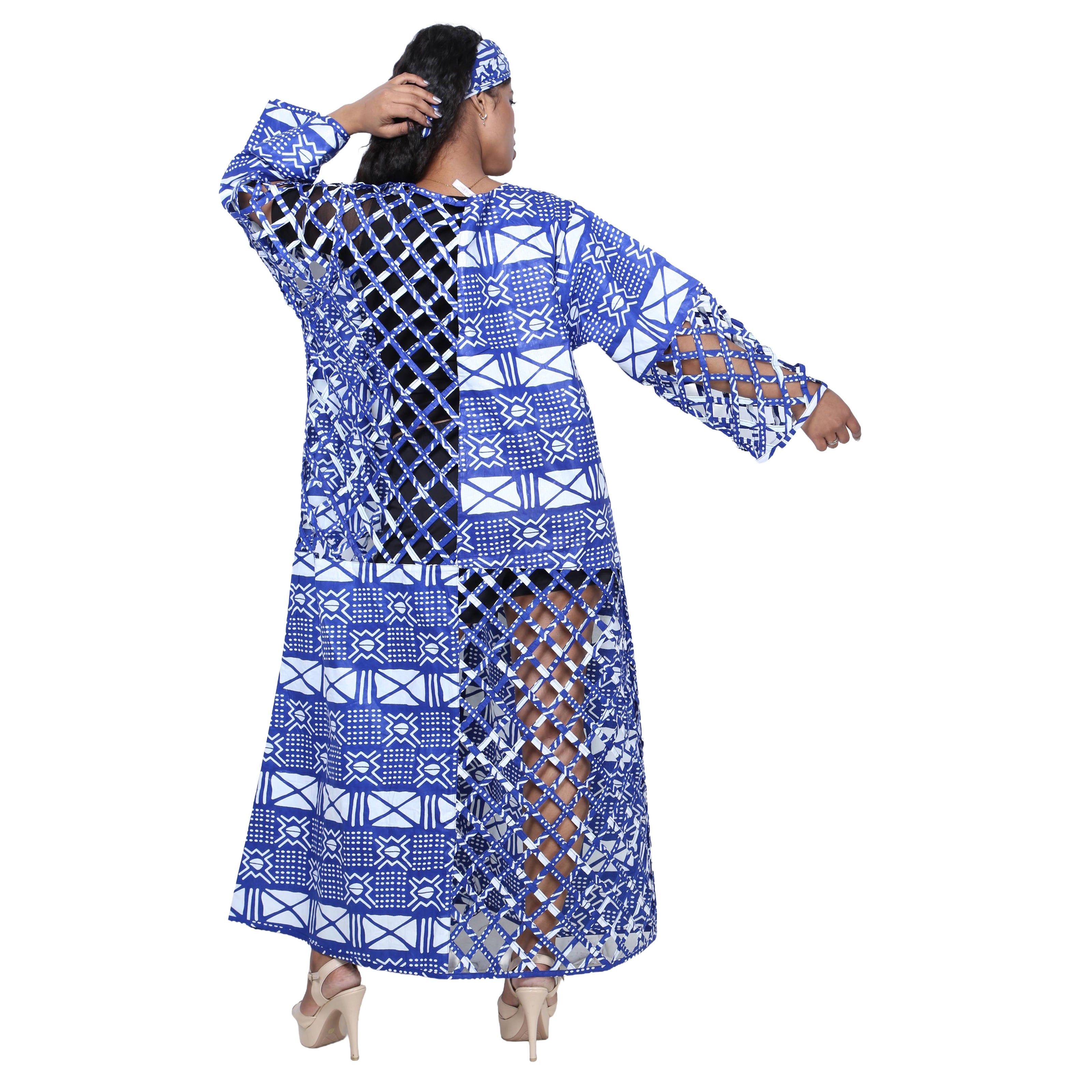 Women's Patch Printwork Cage Maxi Duster -- FI-ST135