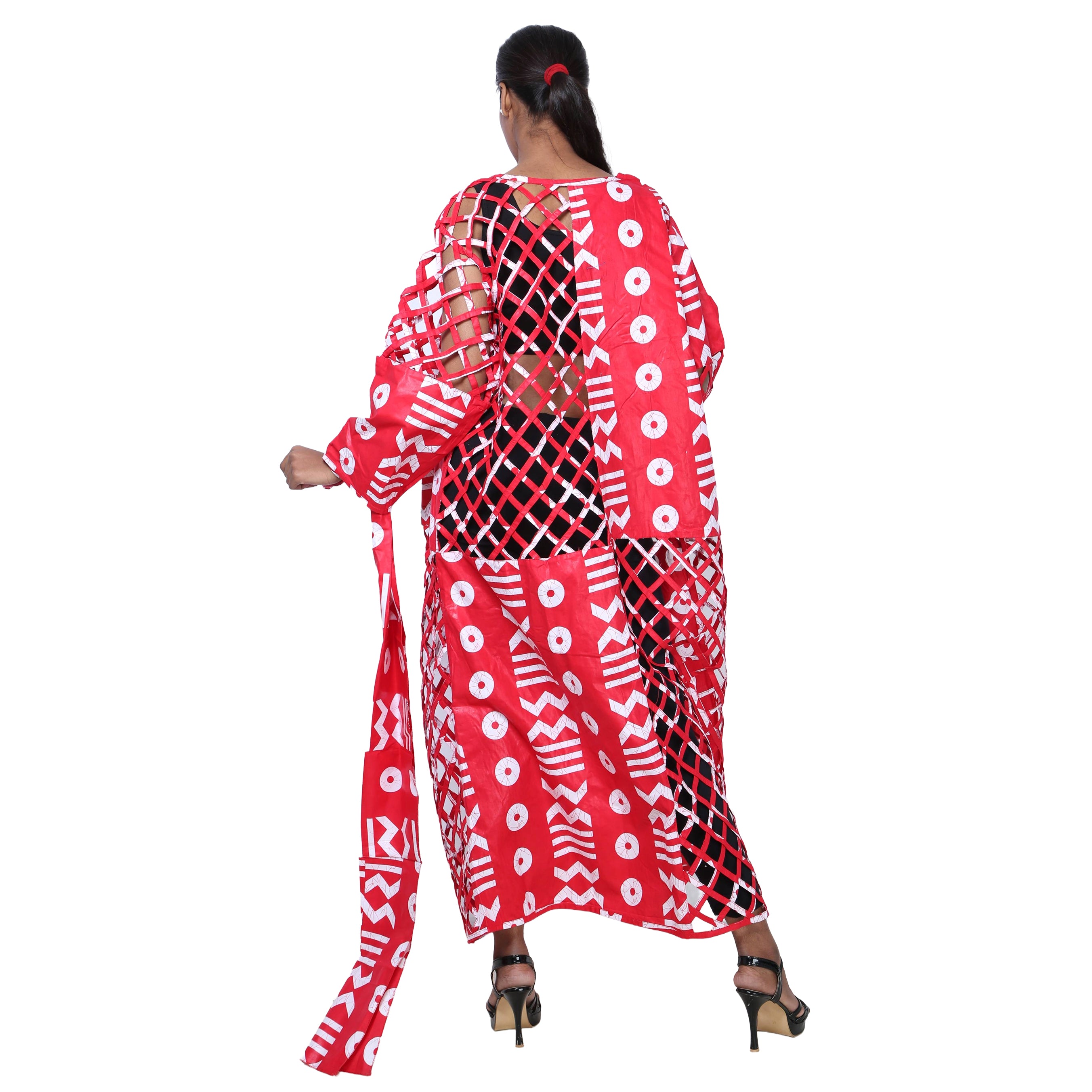 Women's Patch Printwork Cage Maxi Duster -- FI-ST135