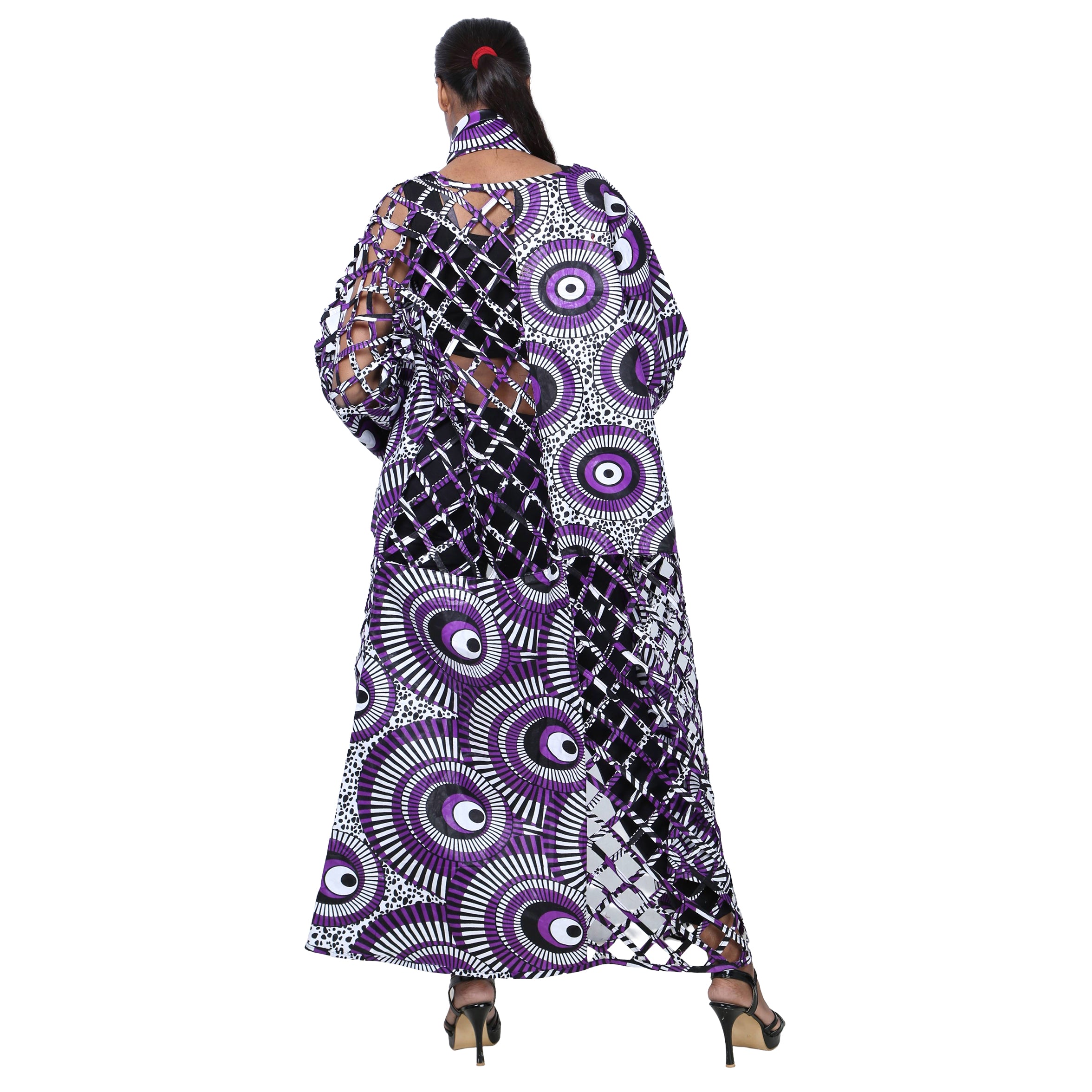Women's Patch Printwork Cage Maxi Duster -- FI-ST135