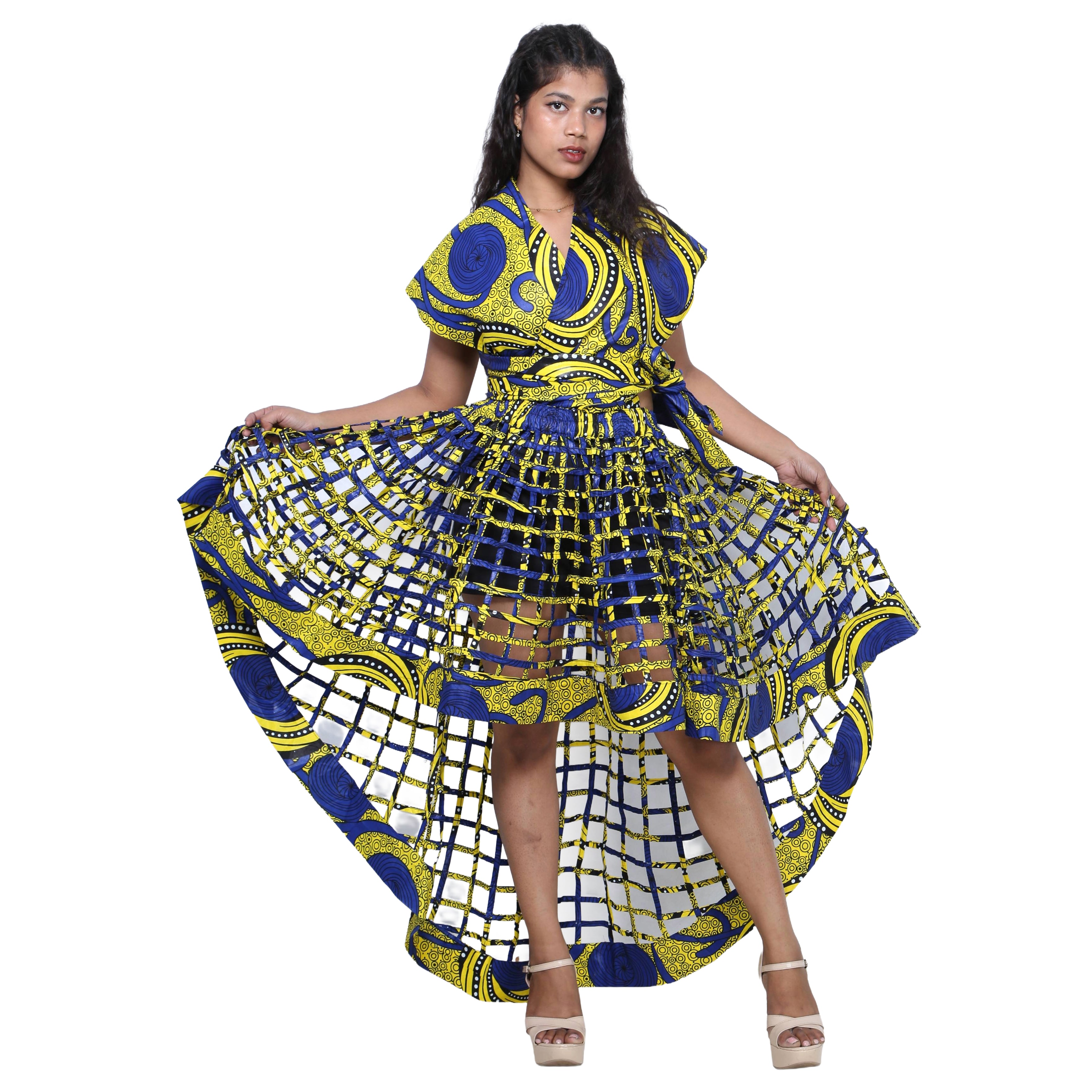 Cage Skirt with Removable Scarf Belt -- Multiwear Style -- ST-133