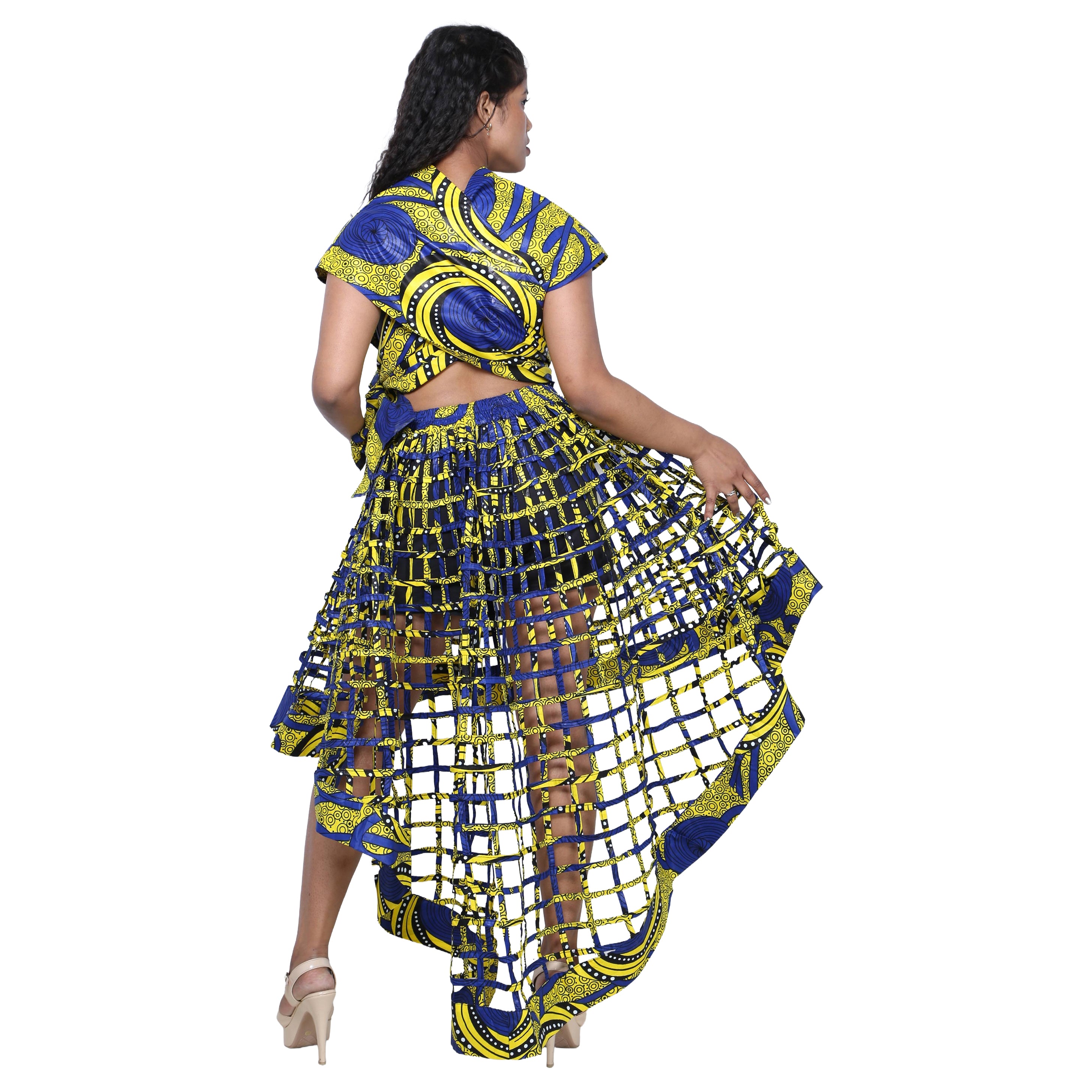 Cage Skirt with Removable Scarf Belt -- Multiwear Style -- ST-133