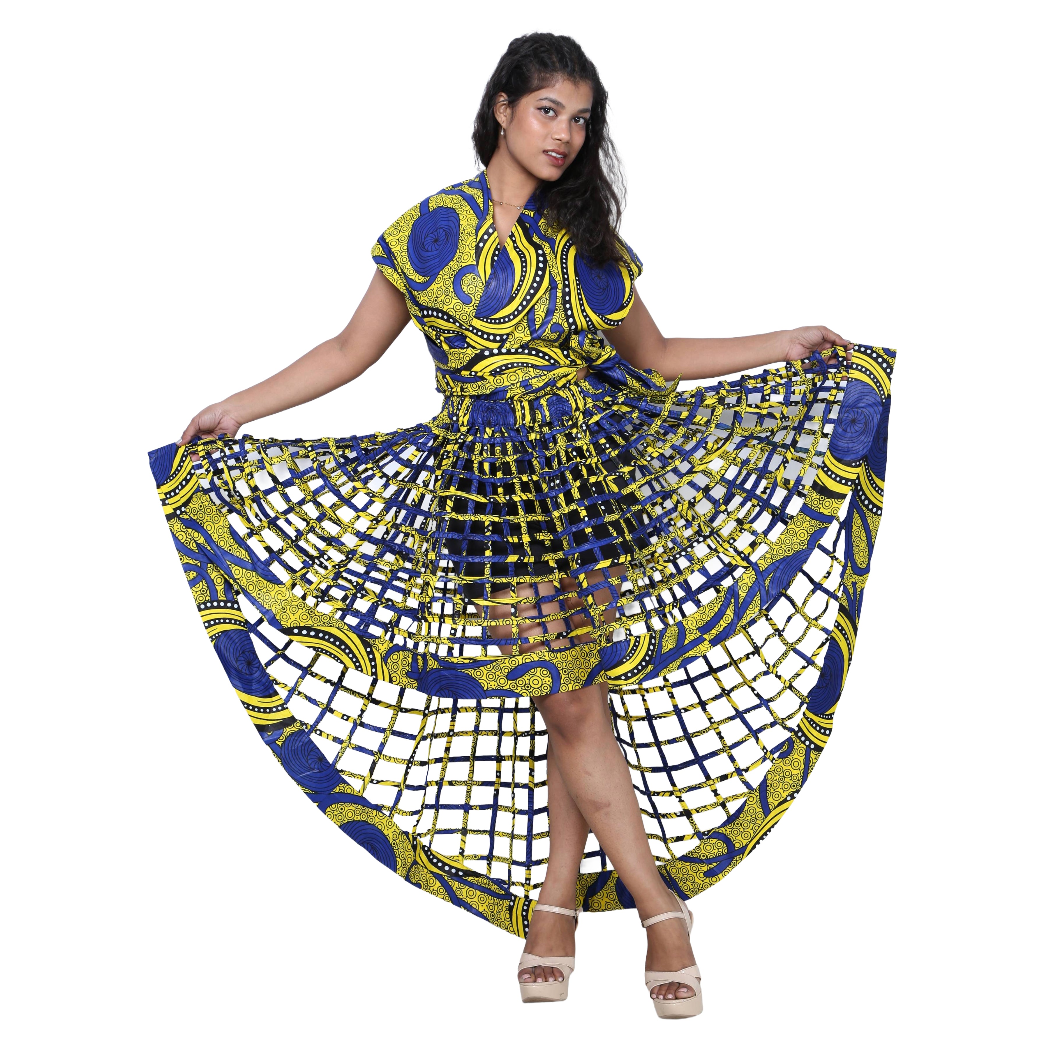 Cage Skirt with Removable Scarf Belt -- Multiwear Style -- ST-133