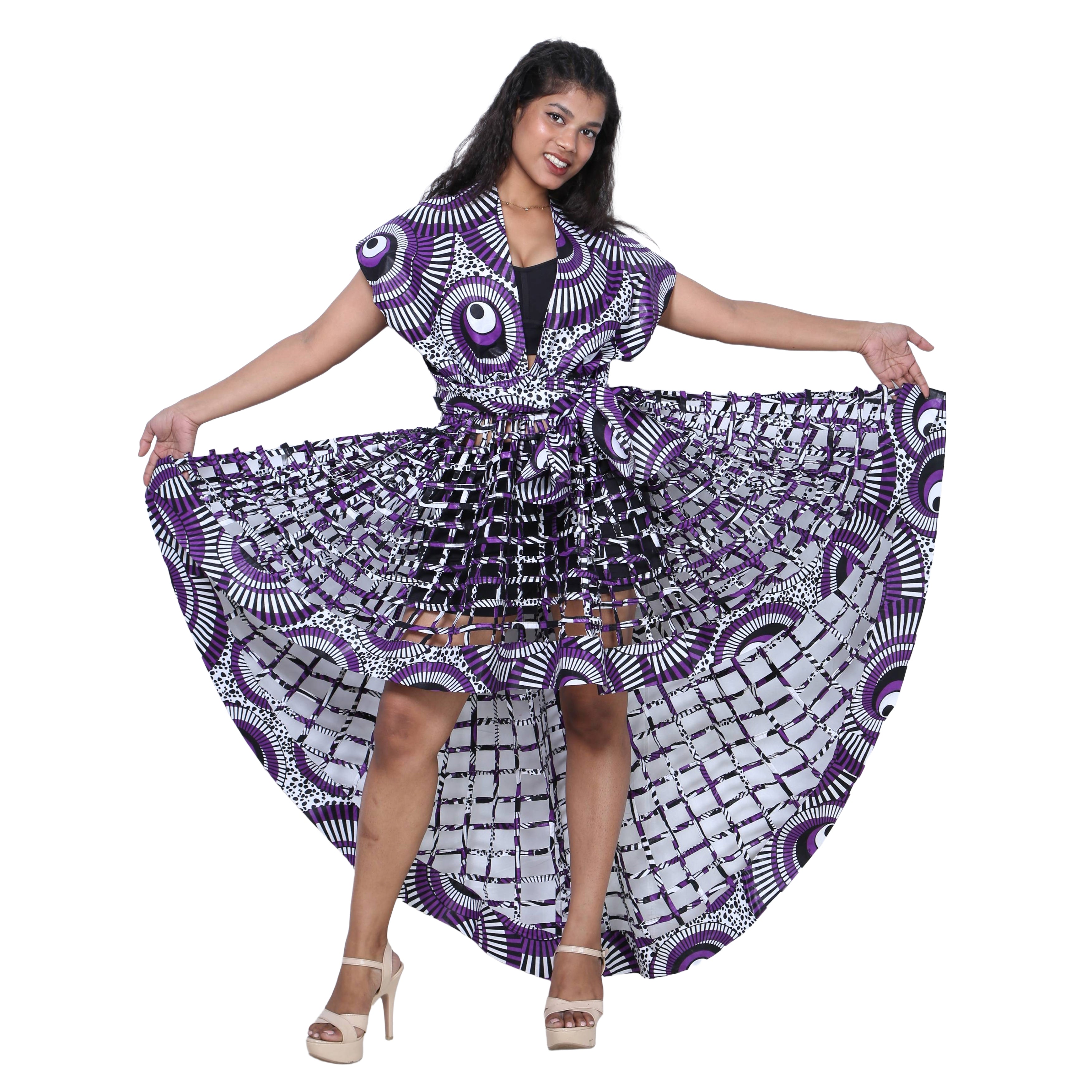 Cage Skirt with Removable Scarf Belt -- Multiwear Style -- ST-133