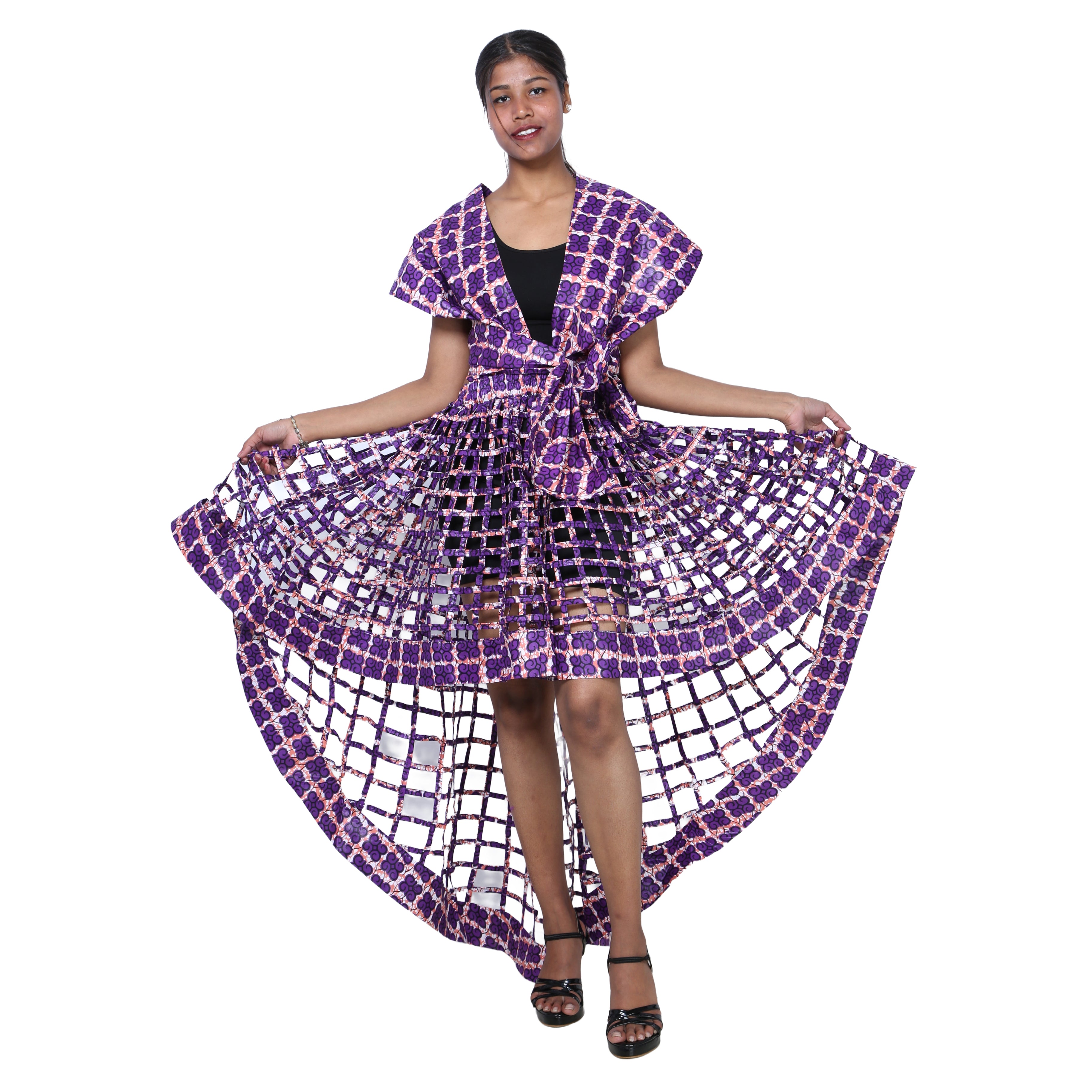 Cage Skirt with Removable Scarf Belt -- Multiwear Style -- ST-133
