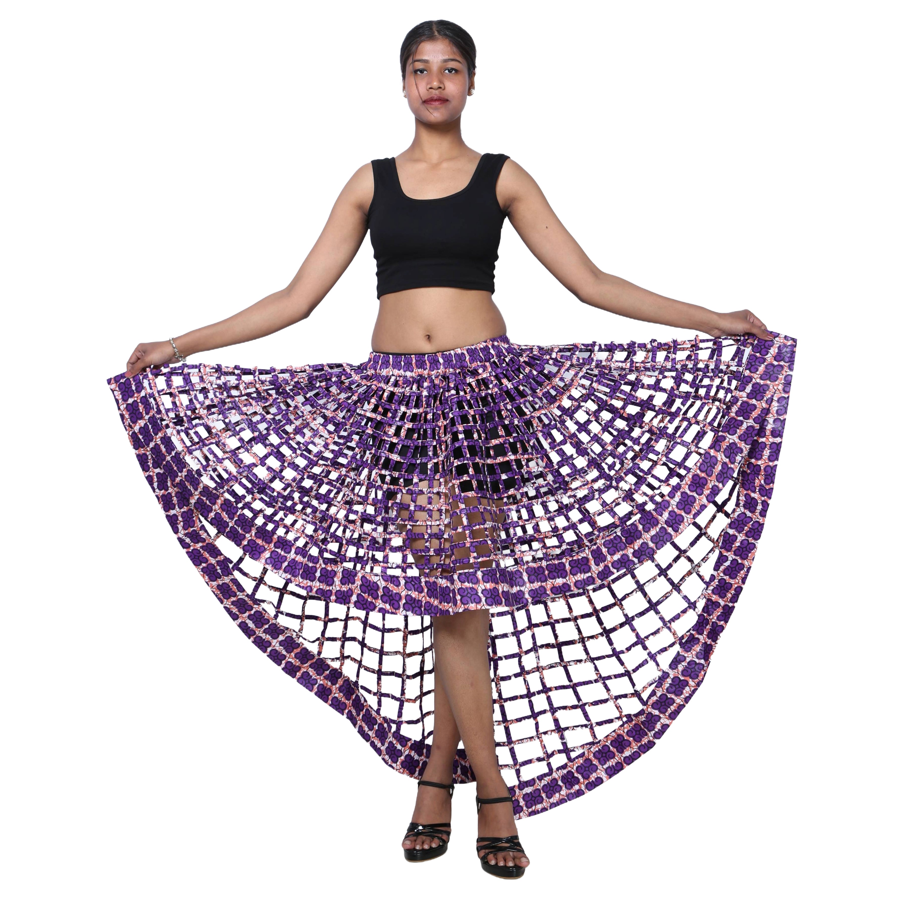 Cage Skirt with Removable Scarf Belt -- Multiwear Style -- ST-133
