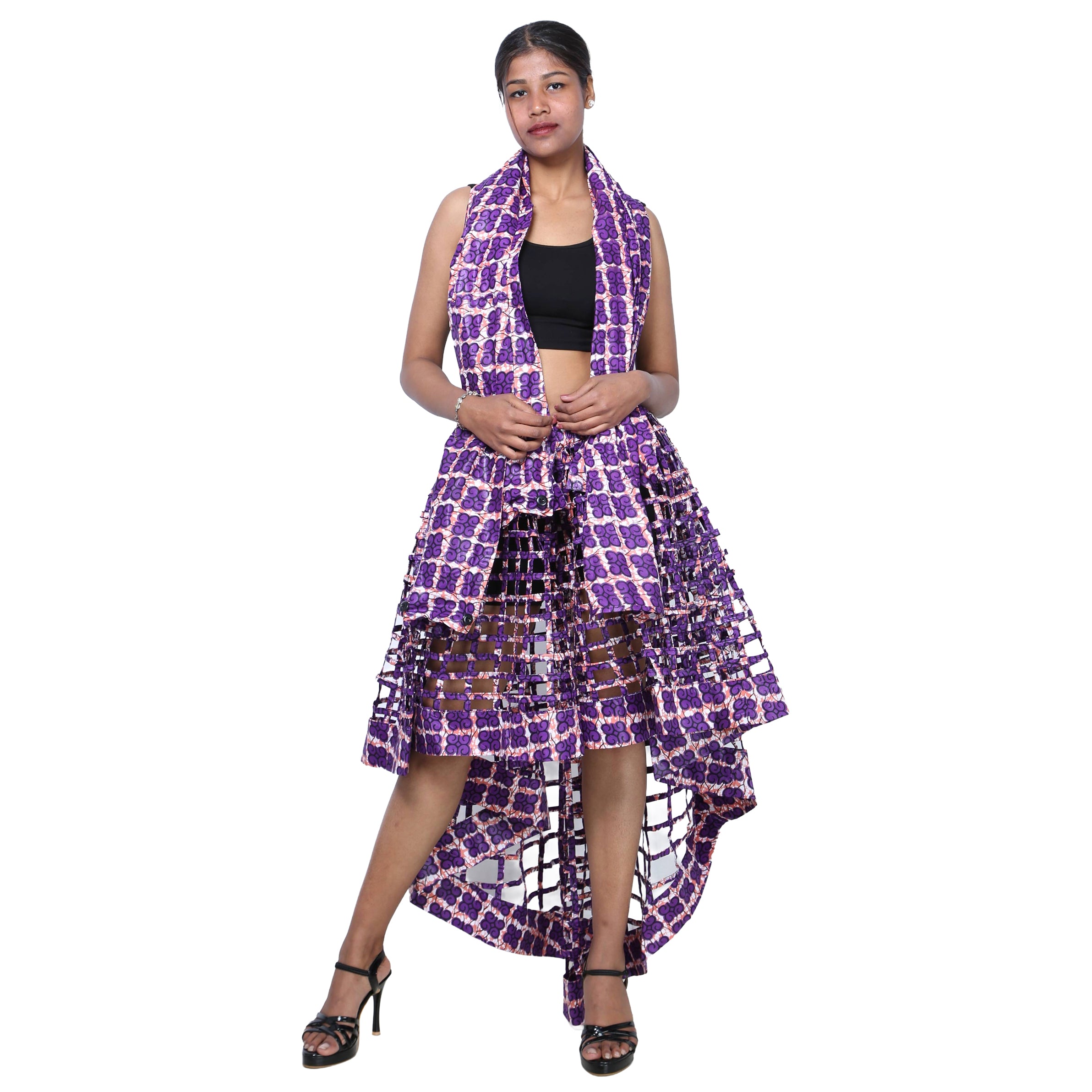 Cage Skirt with Removable Scarf Belt -- Multiwear Style -- ST-133