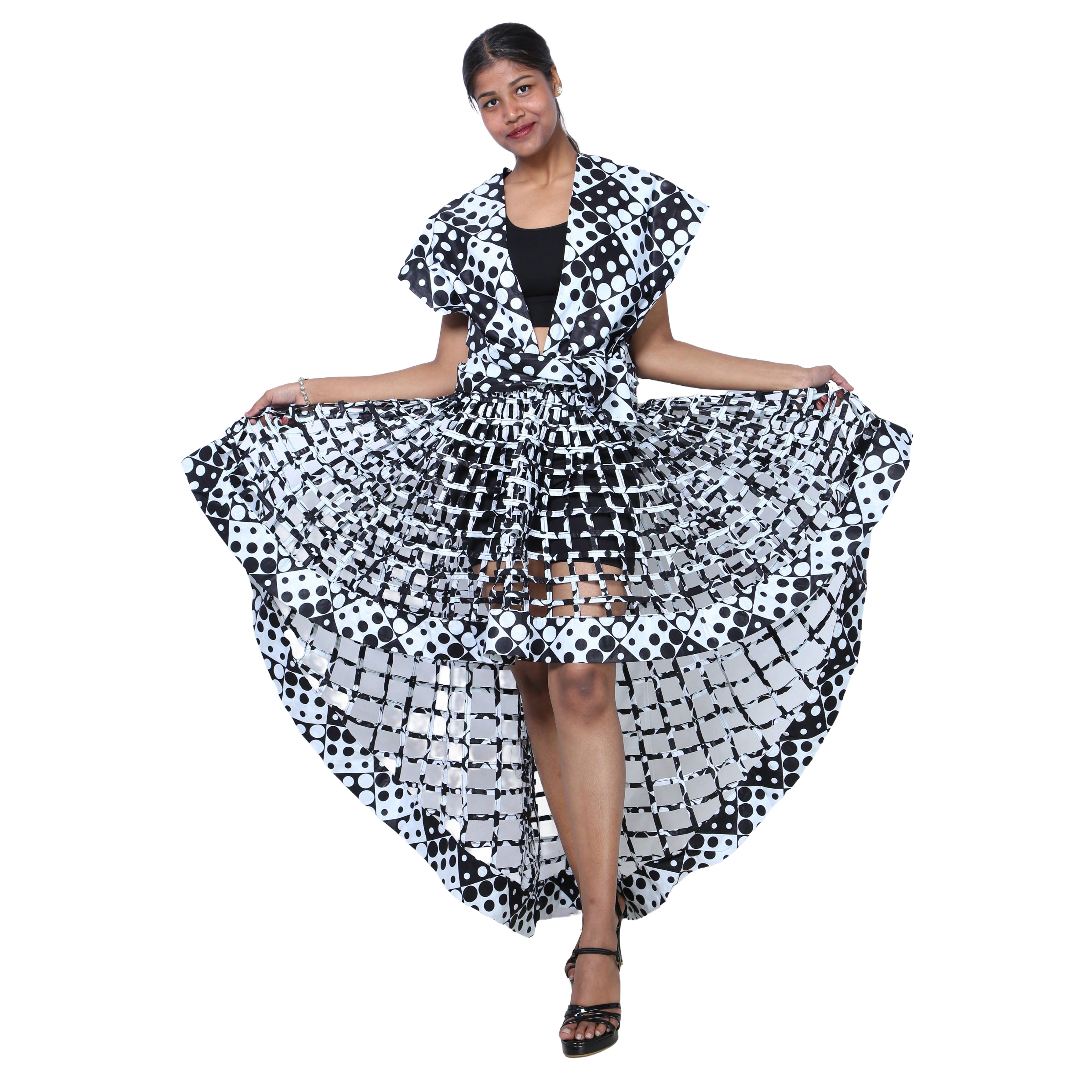 Cage Skirt with Removable Scarf Belt -- Multiwear Style -- ST-133