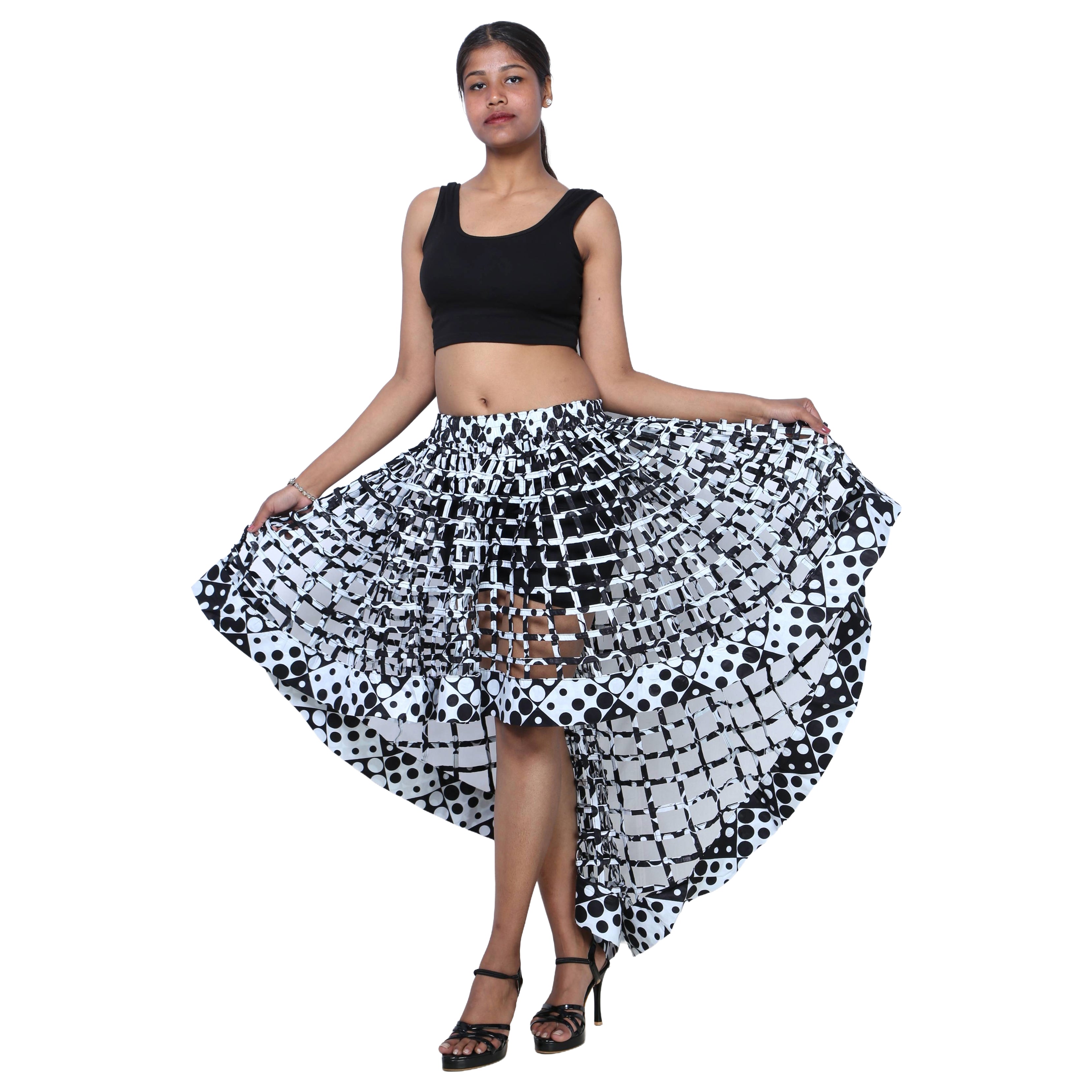 Cage Skirt with Removable Scarf Belt -- Multiwear Style -- ST-133