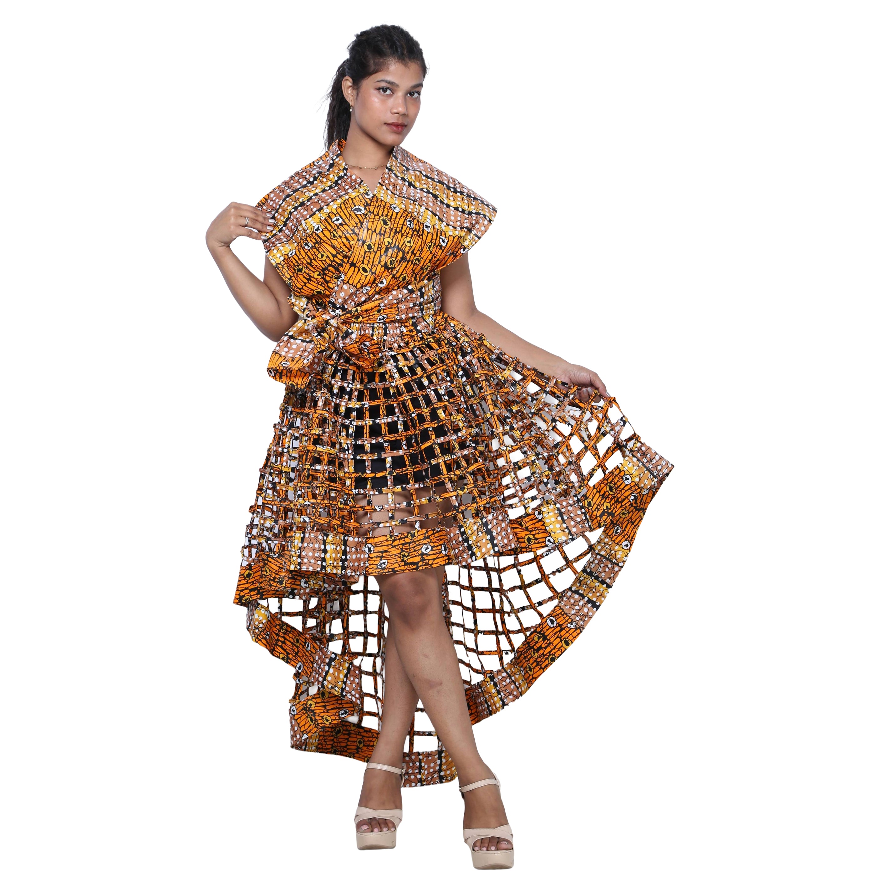 Cage Skirt with Removable Scarf Belt -- Multiwear Style -- ST-133