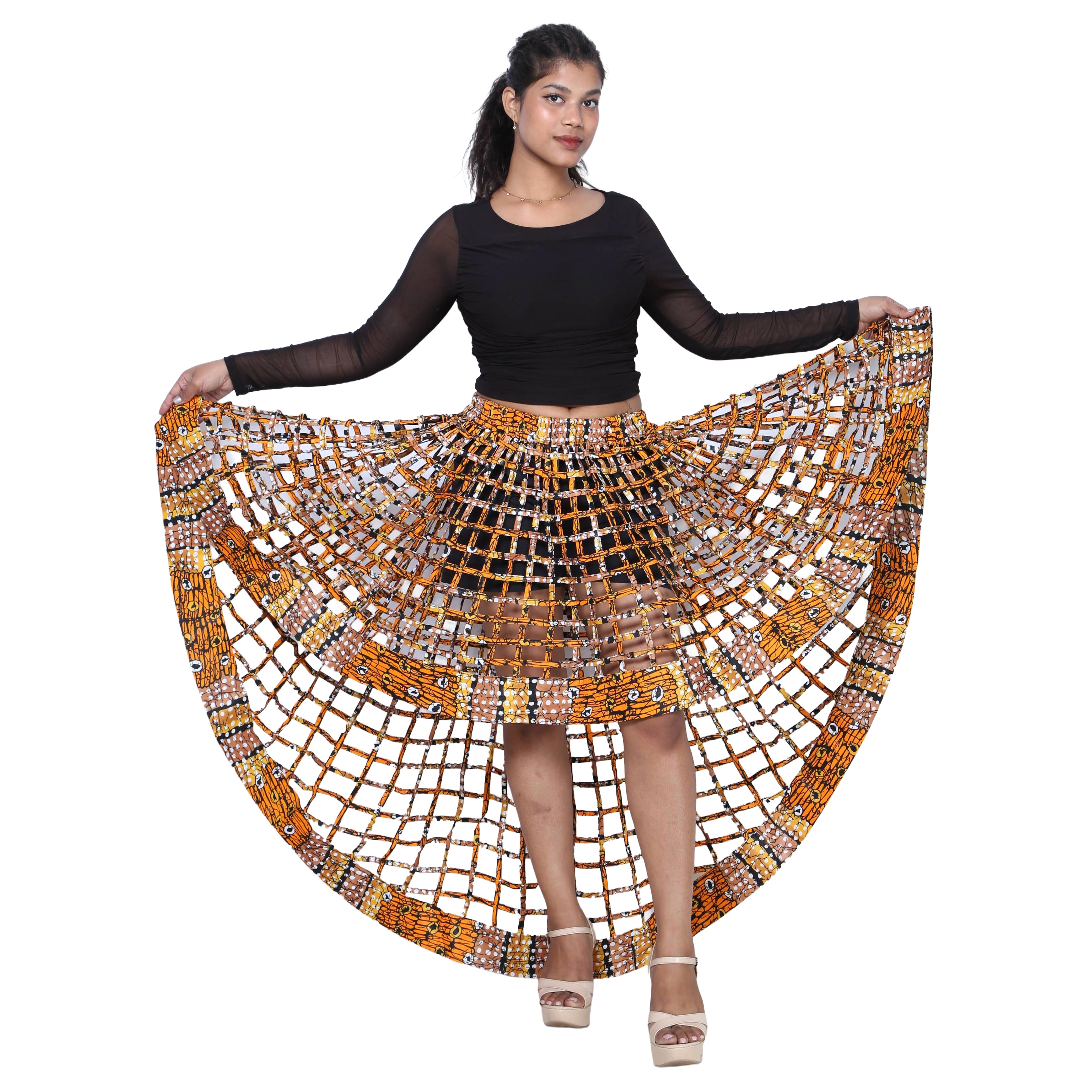 Cage Skirt with Removable Scarf Belt -- Multiwear Style -- ST-133