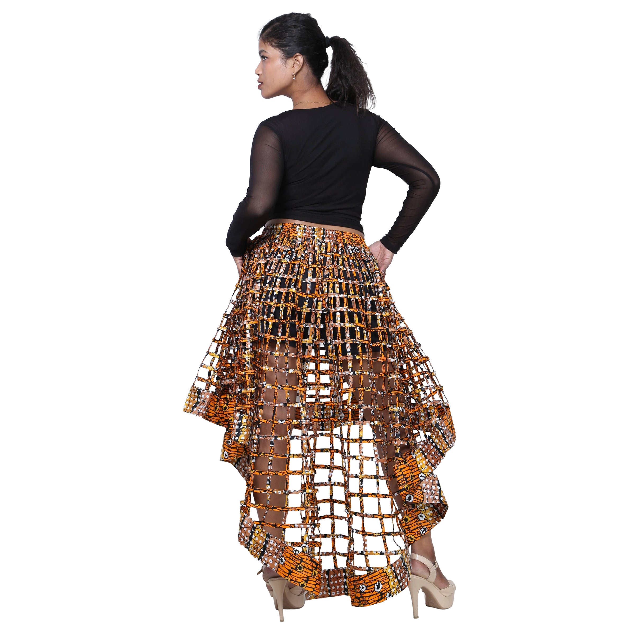 Cage Skirt with Removable Scarf Belt -- Multiwear Style -- ST-133