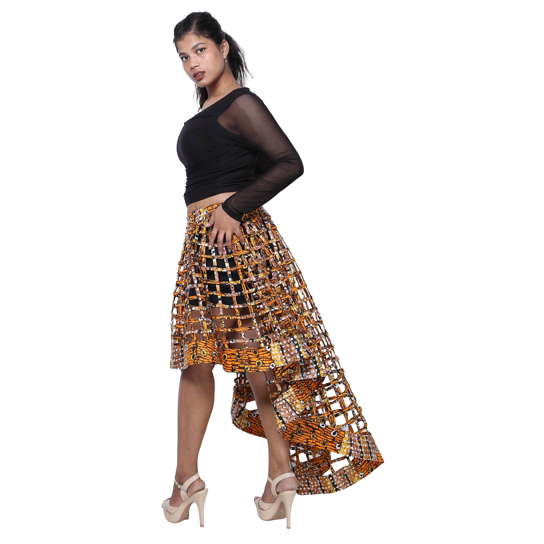 Cage Skirt with Removable Scarf Belt -- Multiwear Style -- ST-133