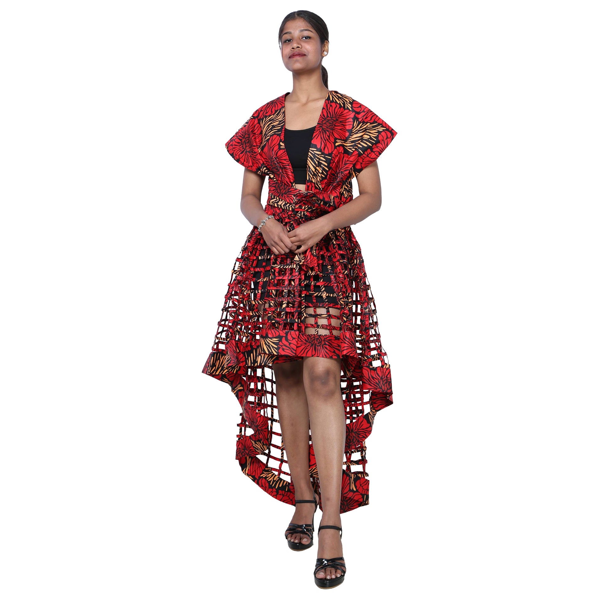 Cage Skirt with Removable Scarf Belt -- Multiwear Style -- ST-133