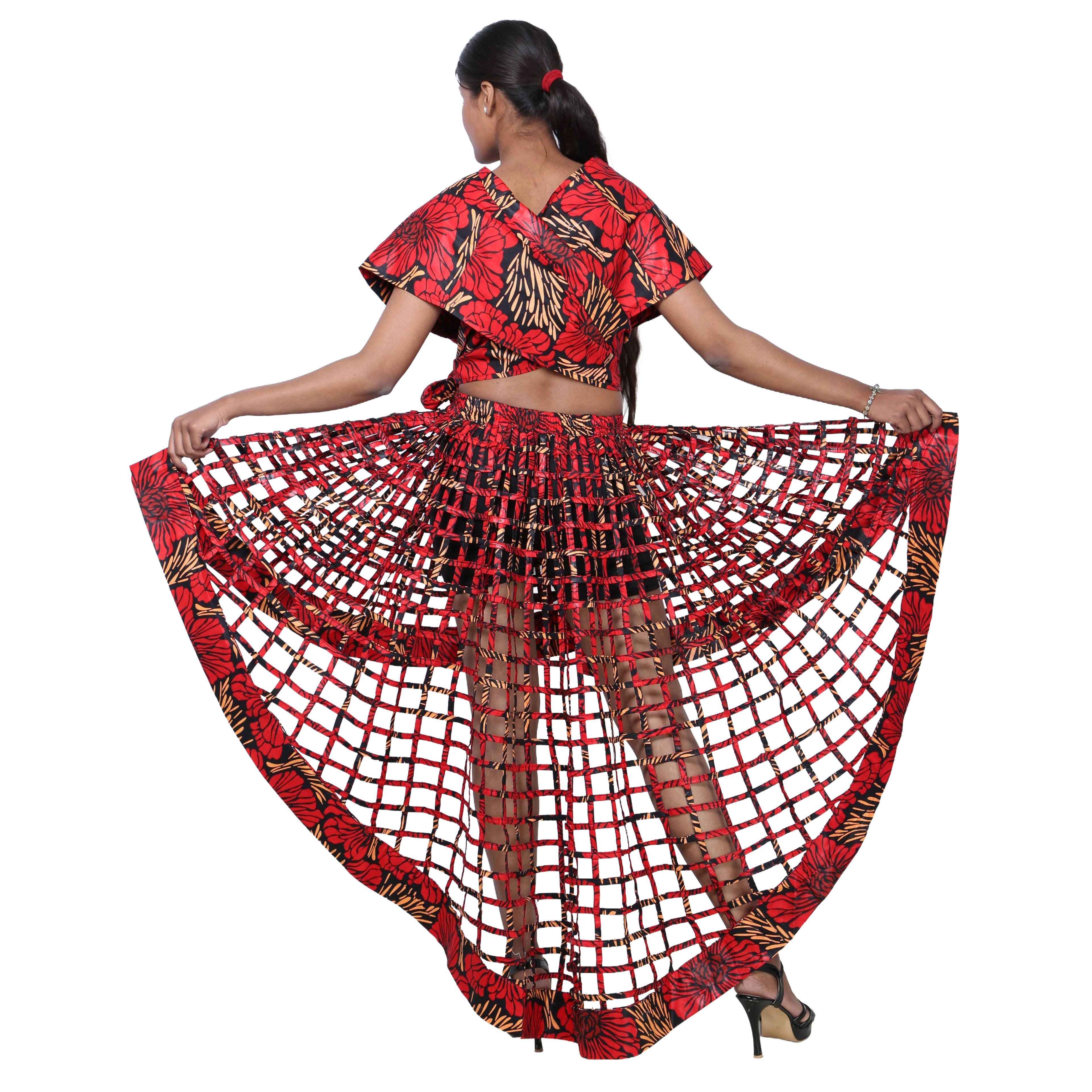 Cage Skirt with Removable Scarf Belt -- Multiwear Style -- ST-133