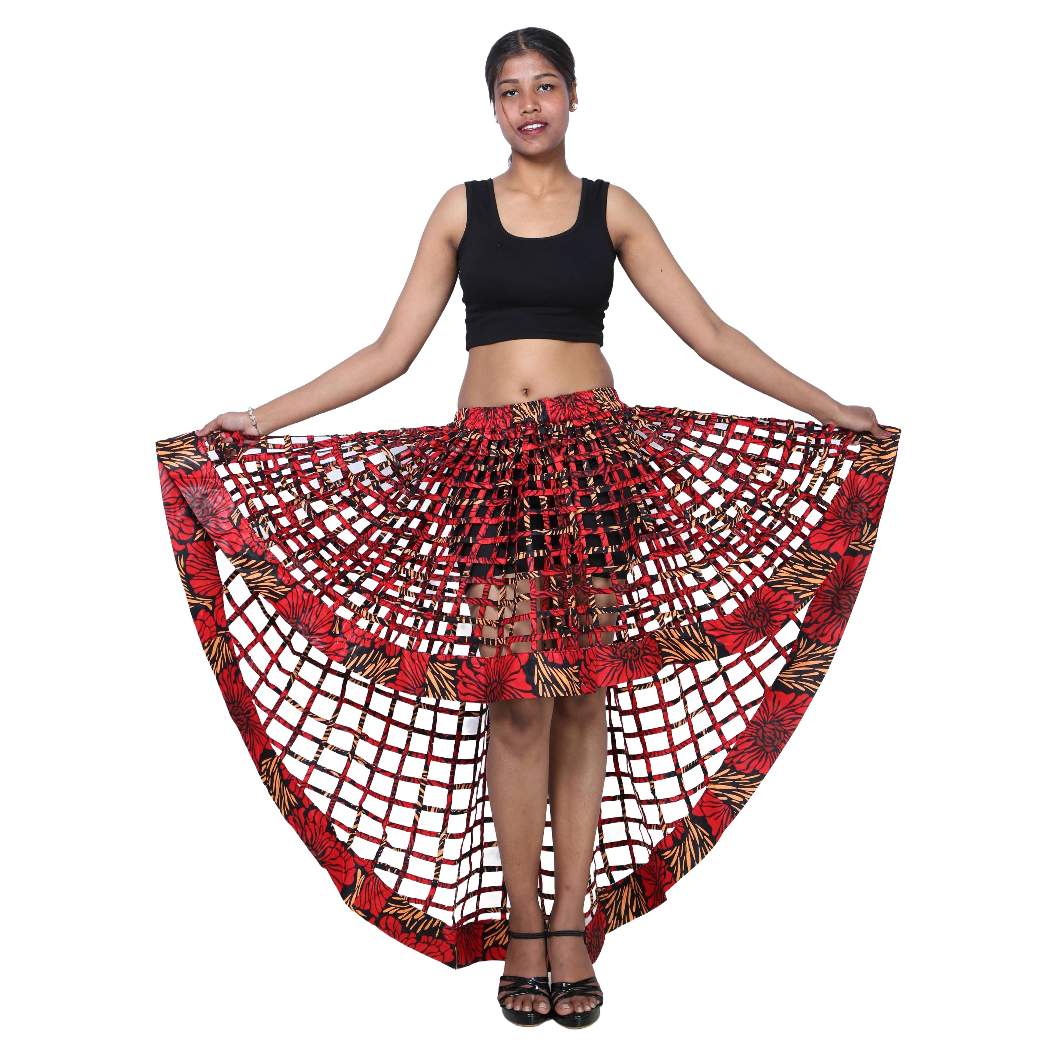 Cage Skirt with Removable Scarf Belt -- Multiwear Style -- ST-133