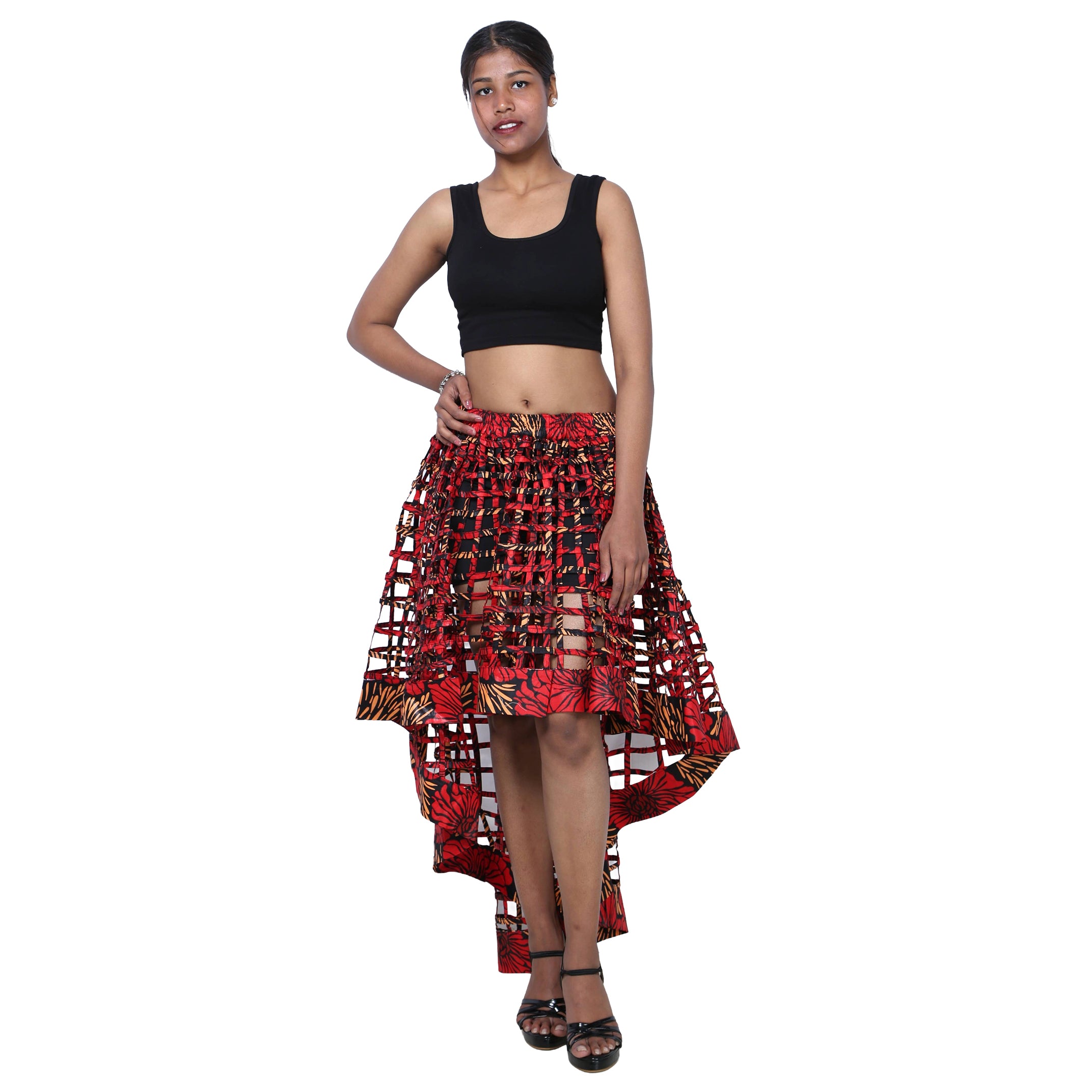 Cage Skirt with Removable Scarf Belt -- Multiwear Style -- ST-133