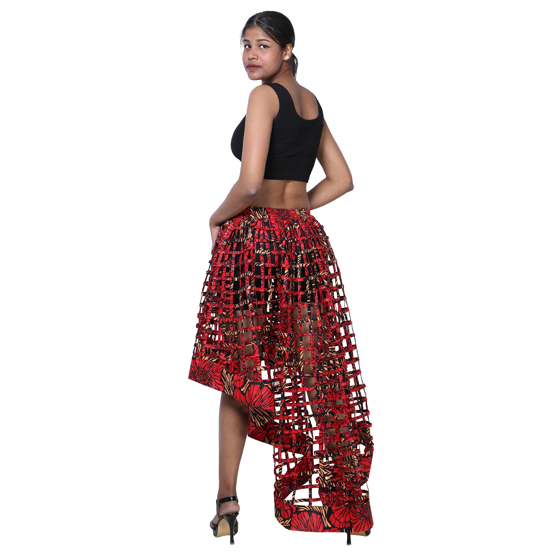 Cage Skirt with Removable Scarf Belt -- Multiwear Style -- ST-133