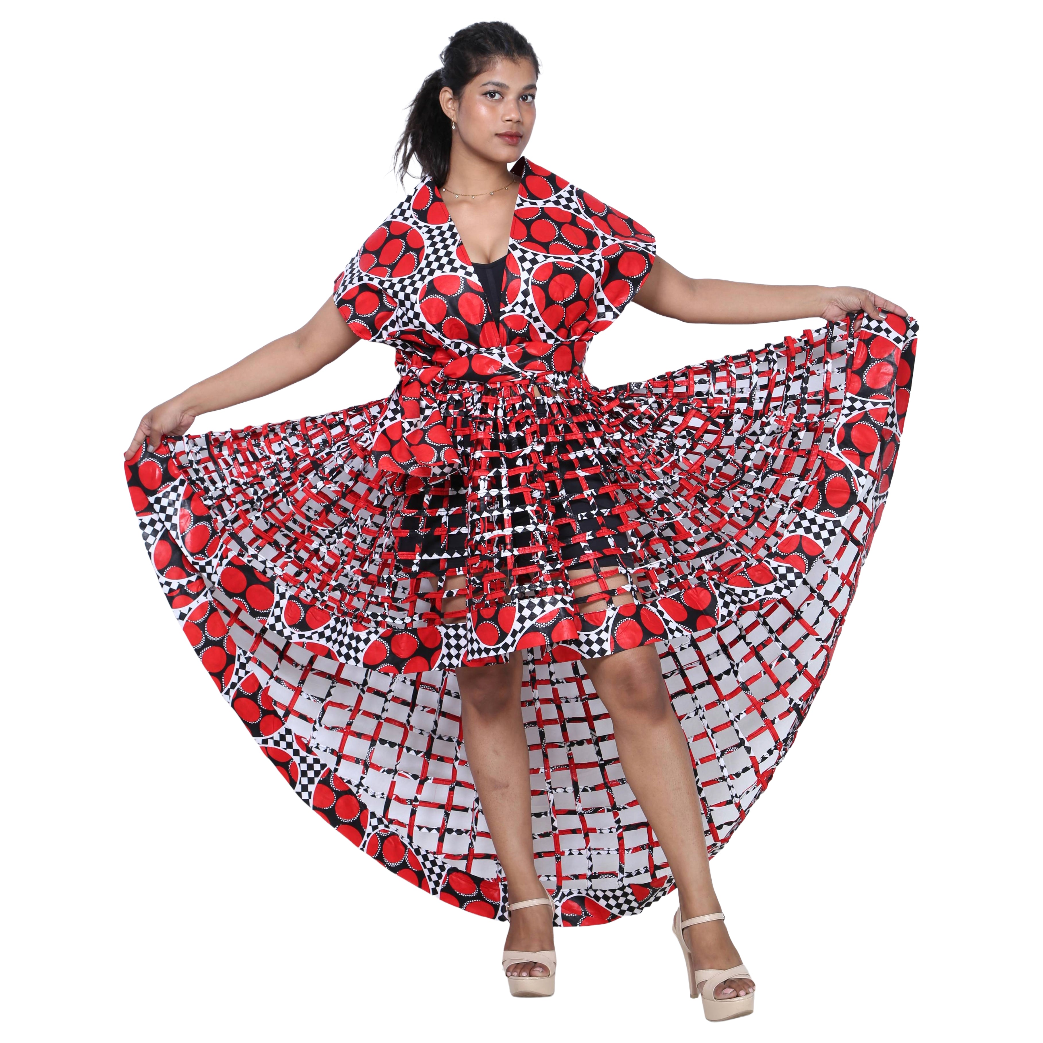 Cage Skirt with Removable Scarf Belt -- Multiwear Style -- ST-133
