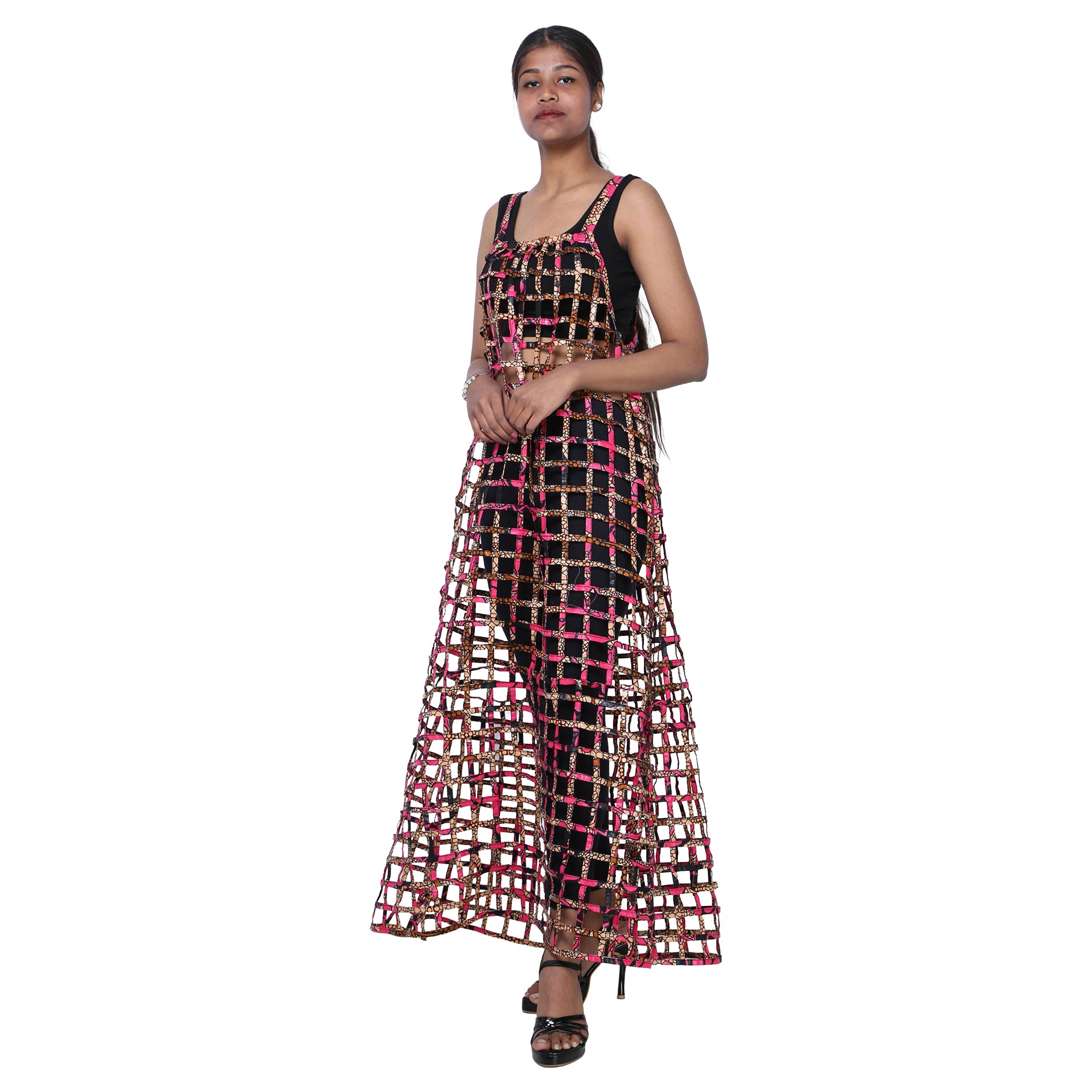 Women's Sleeveless Cage Maxi Dress -- FI-ST136