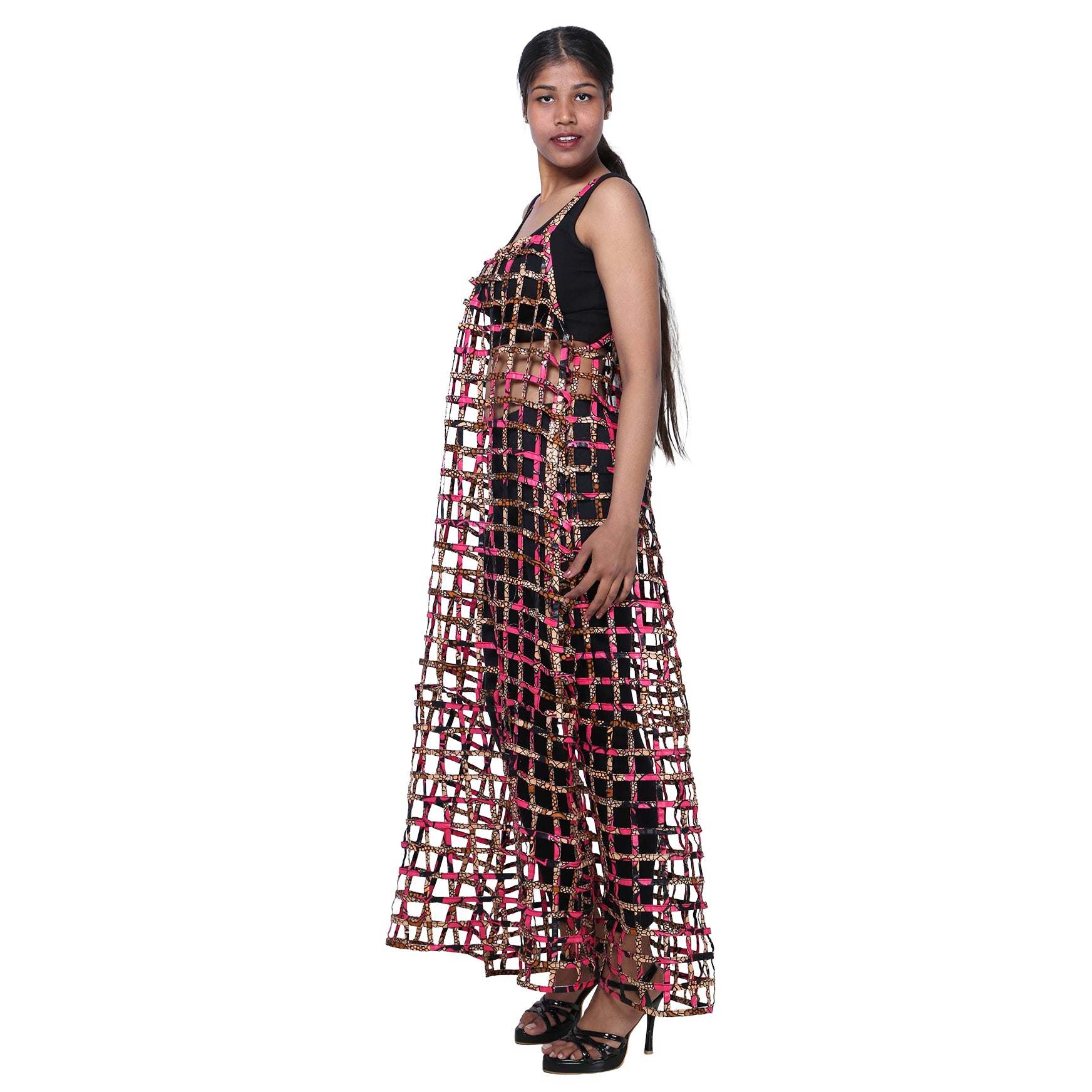 Women's Sleeveless Cage Maxi Dress -- FI-ST136