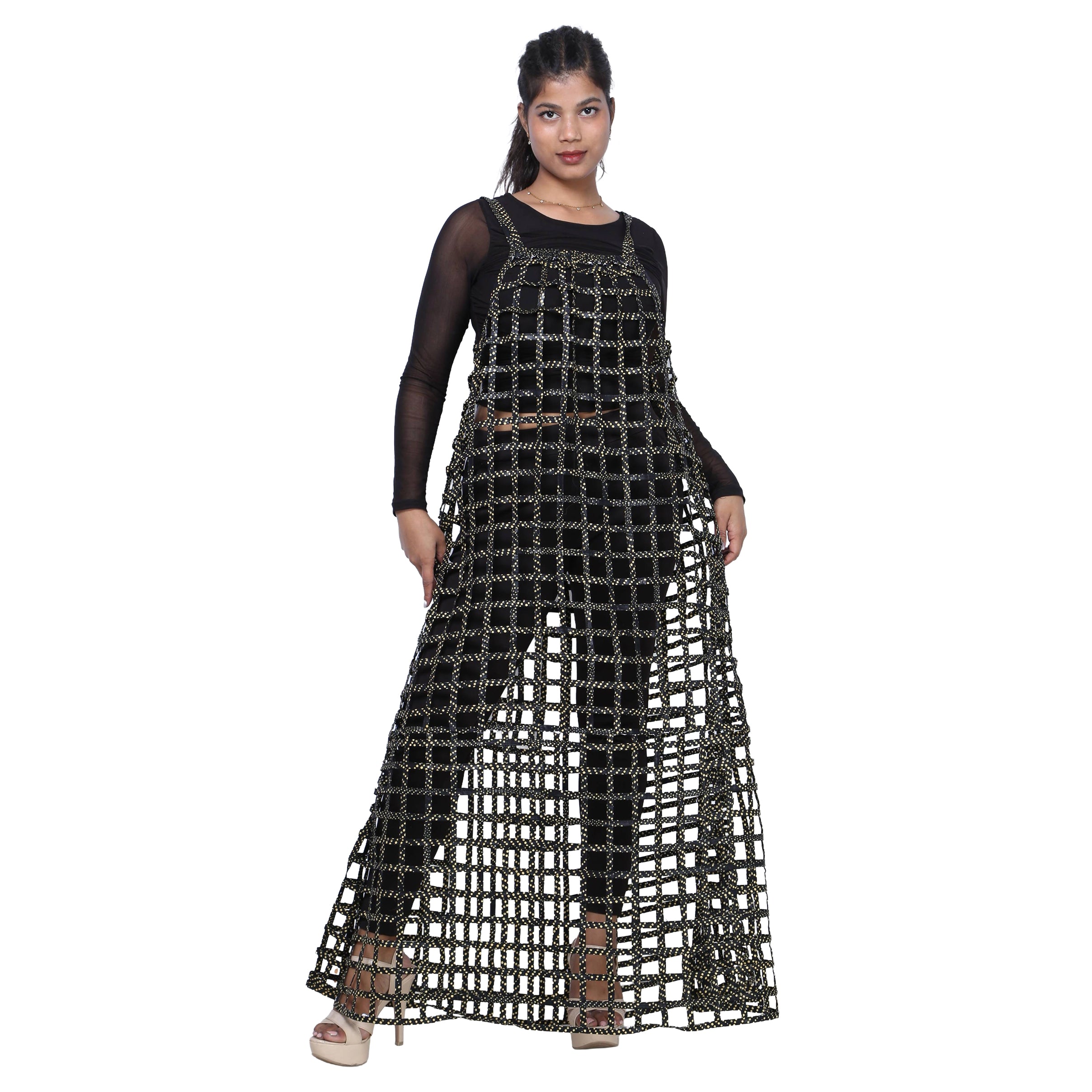 Women's Sleeveless Cage Maxi Dress -- FI-ST136