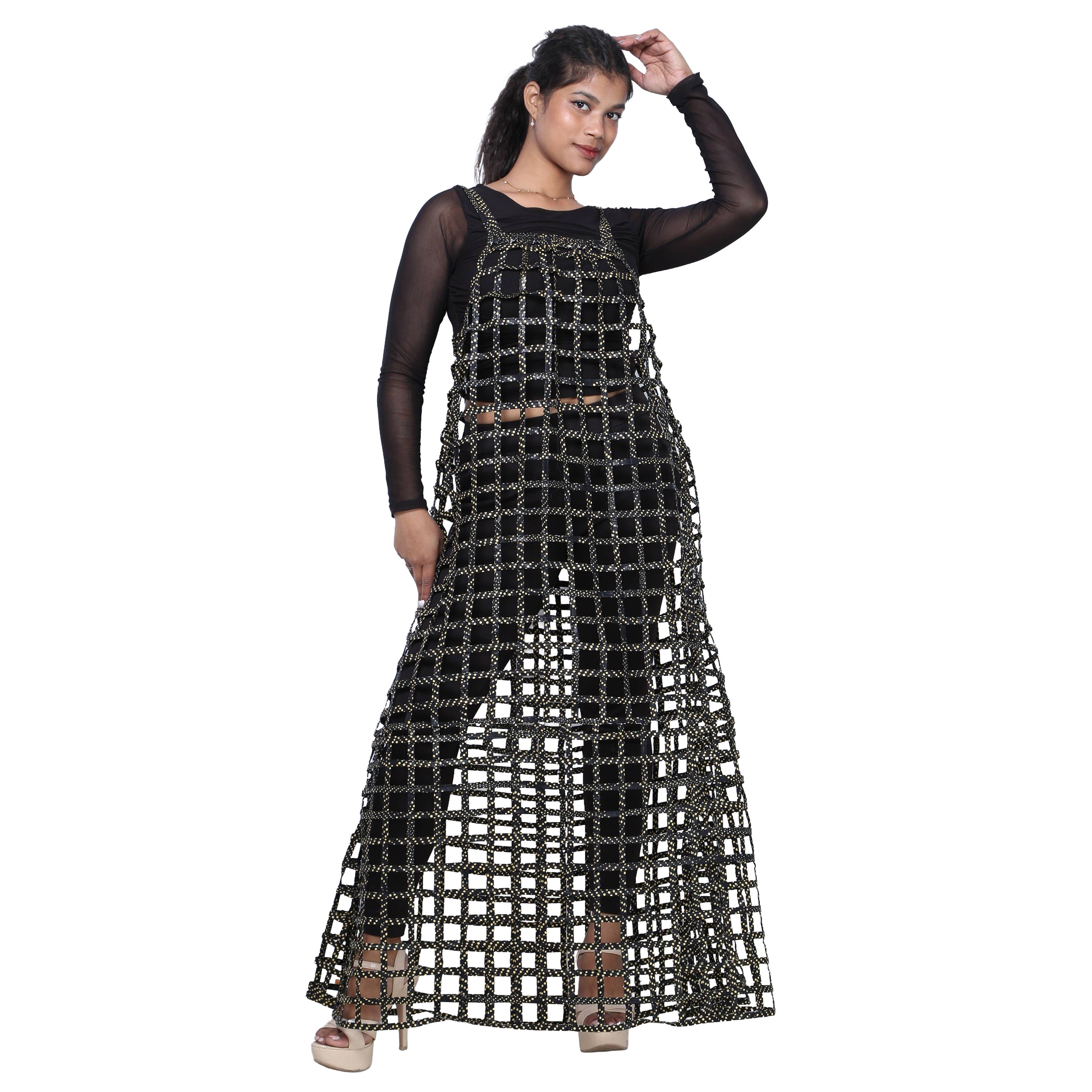 Women's Sleeveless Cage Maxi Dress -- FI-ST136