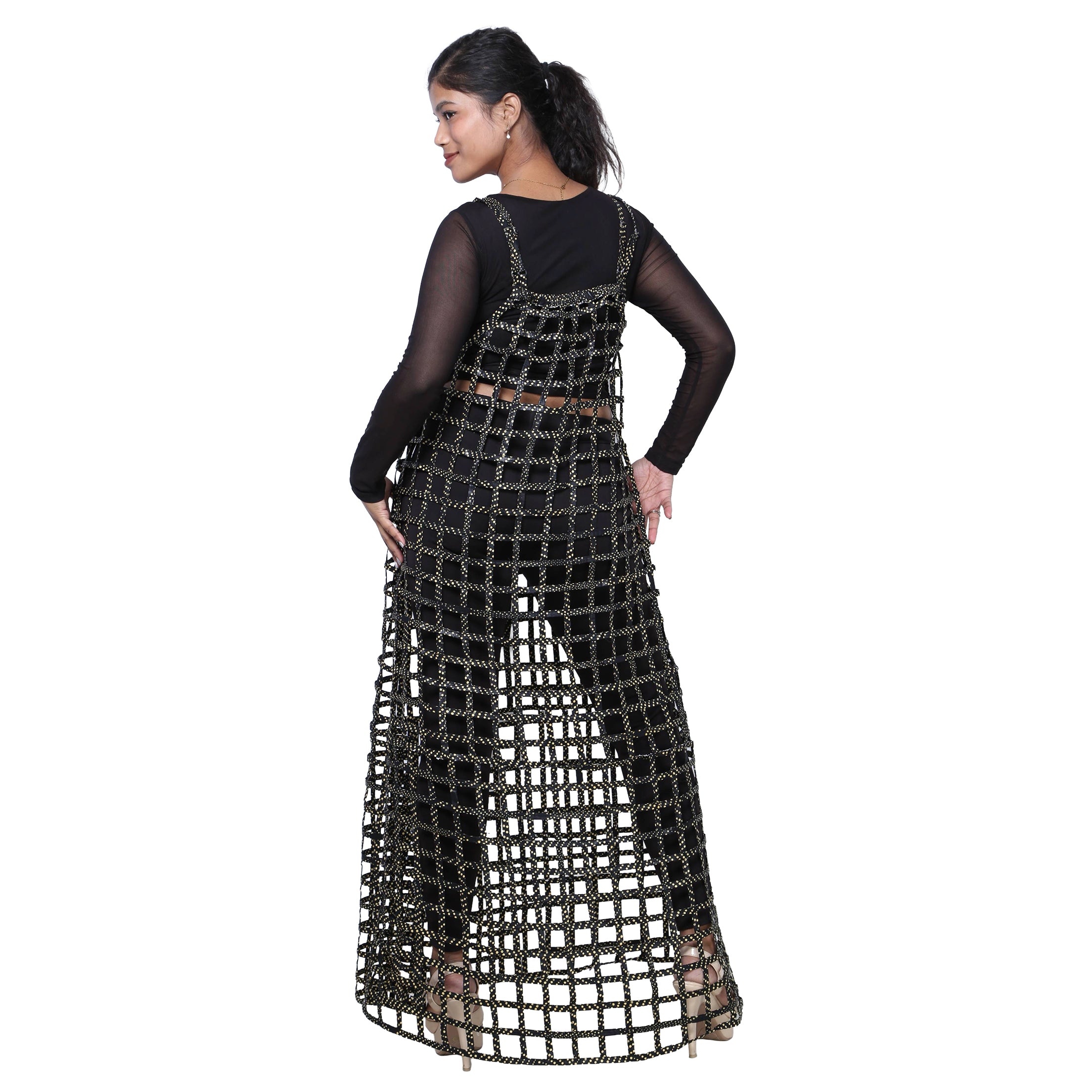 Women's Sleeveless Cage Maxi Dress -- FI-ST136