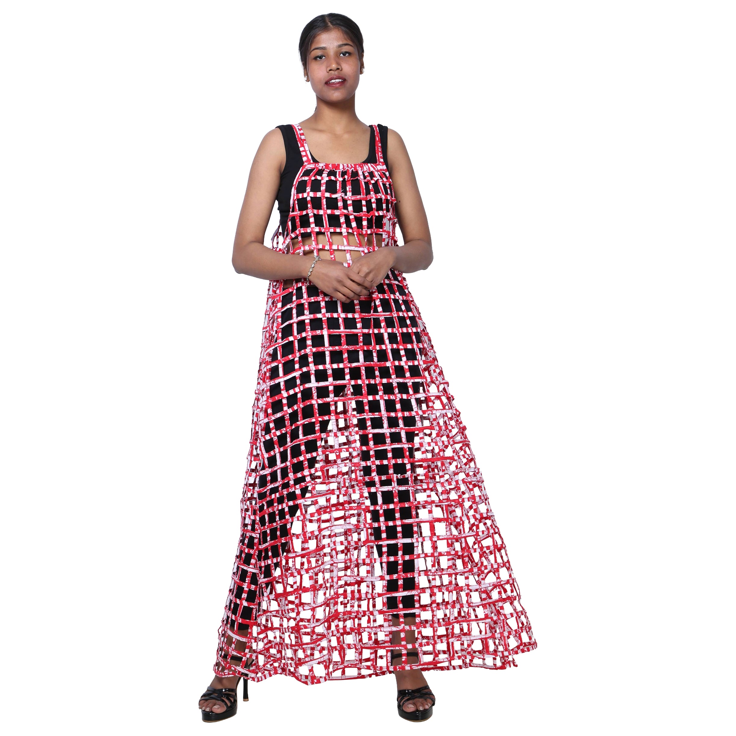 Women's Sleeveless Cage Maxi Dress -- FI-ST136