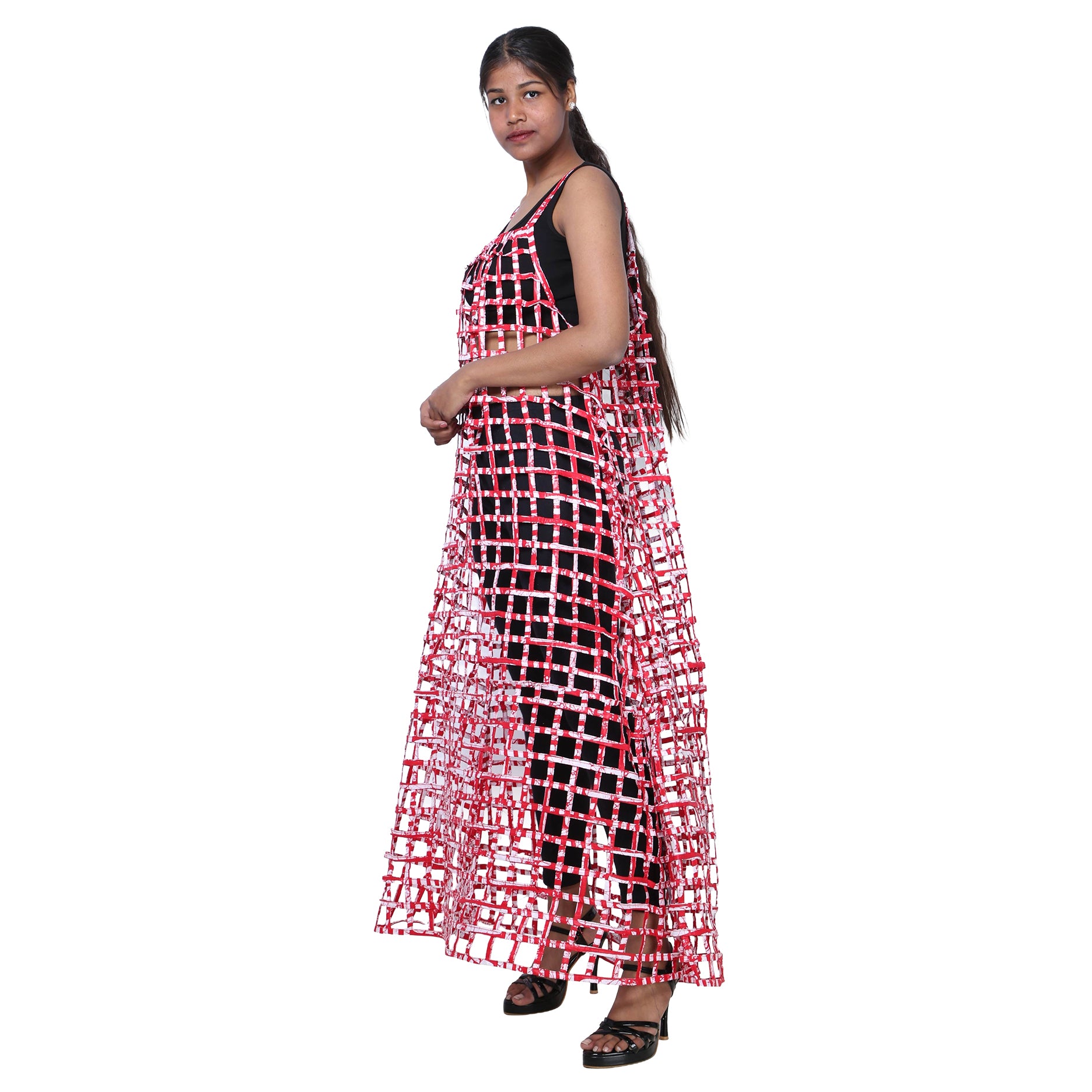 Women's Sleeveless Cage Maxi Dress -- FI-ST136