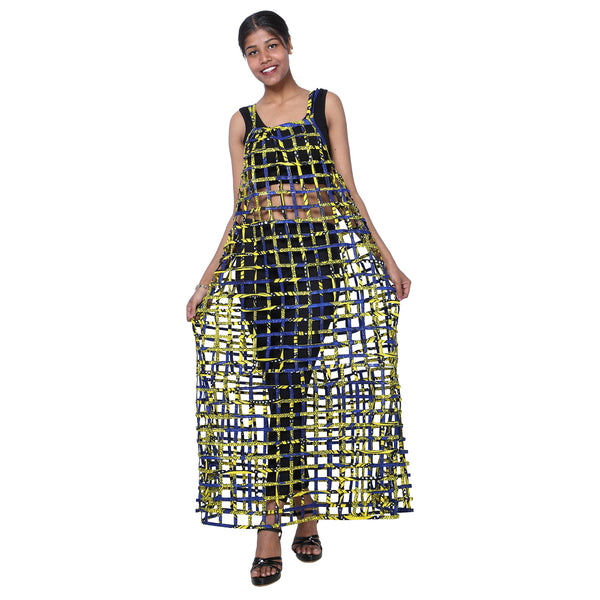 Women's Sleeveless Cage Maxi Dress -- FI-ST136