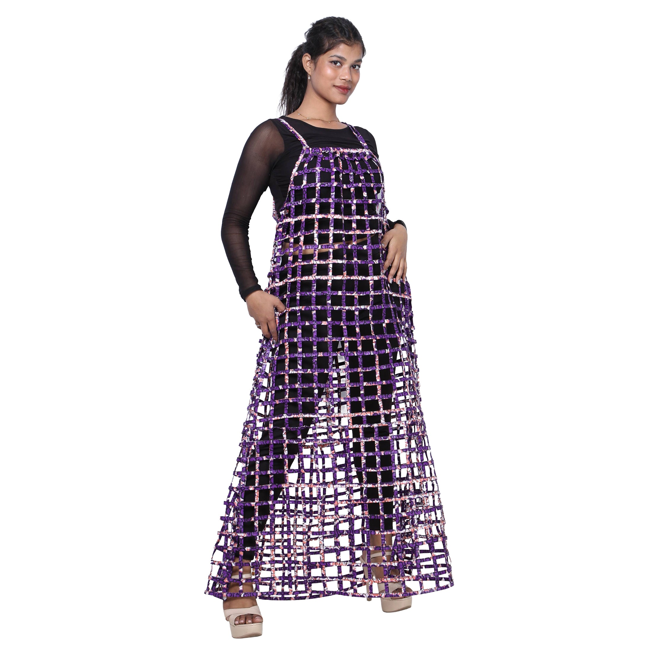 Women's Sleeveless Cage Maxi Dress -- FI-ST136