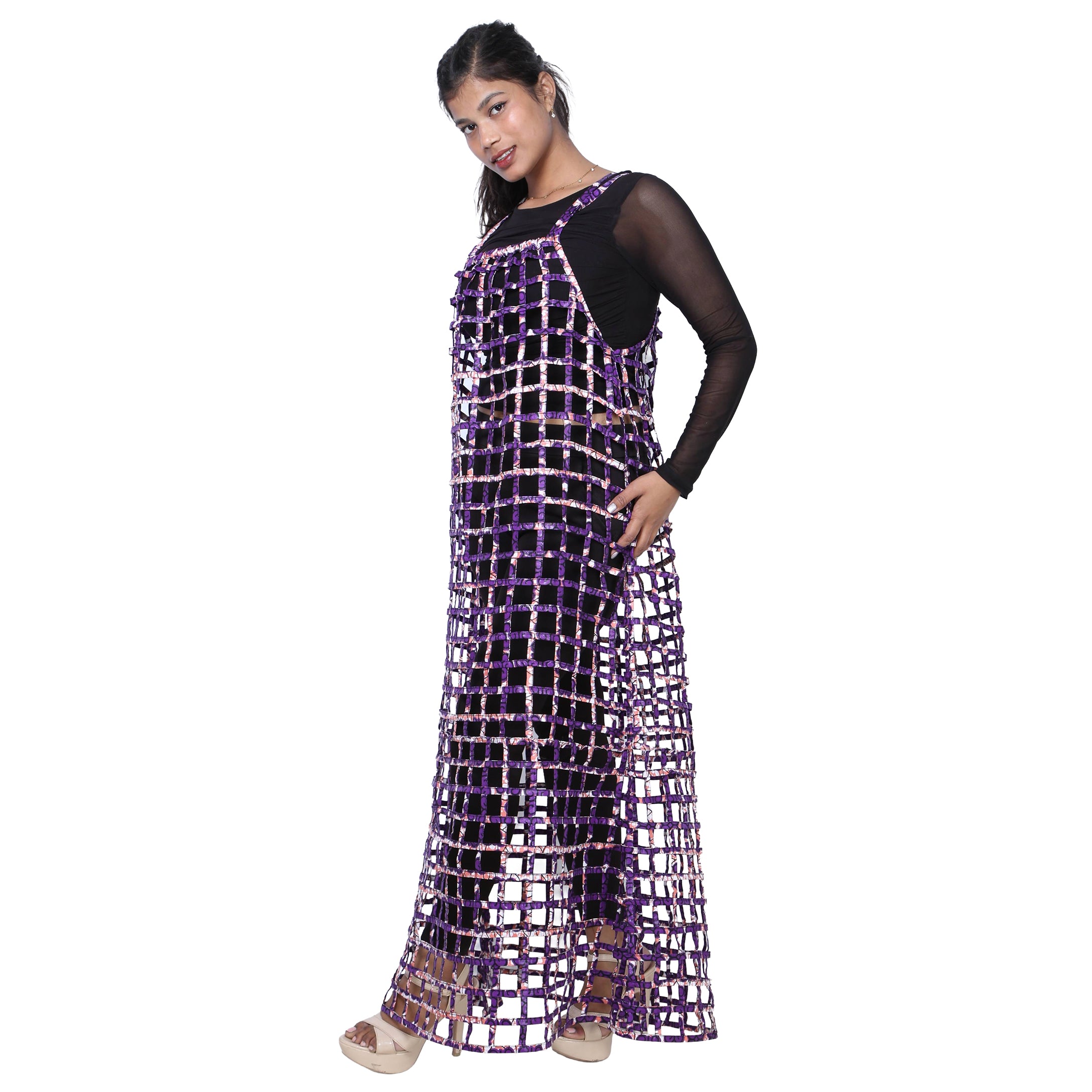 Women's Sleeveless Cage Maxi Dress -- FI-ST136