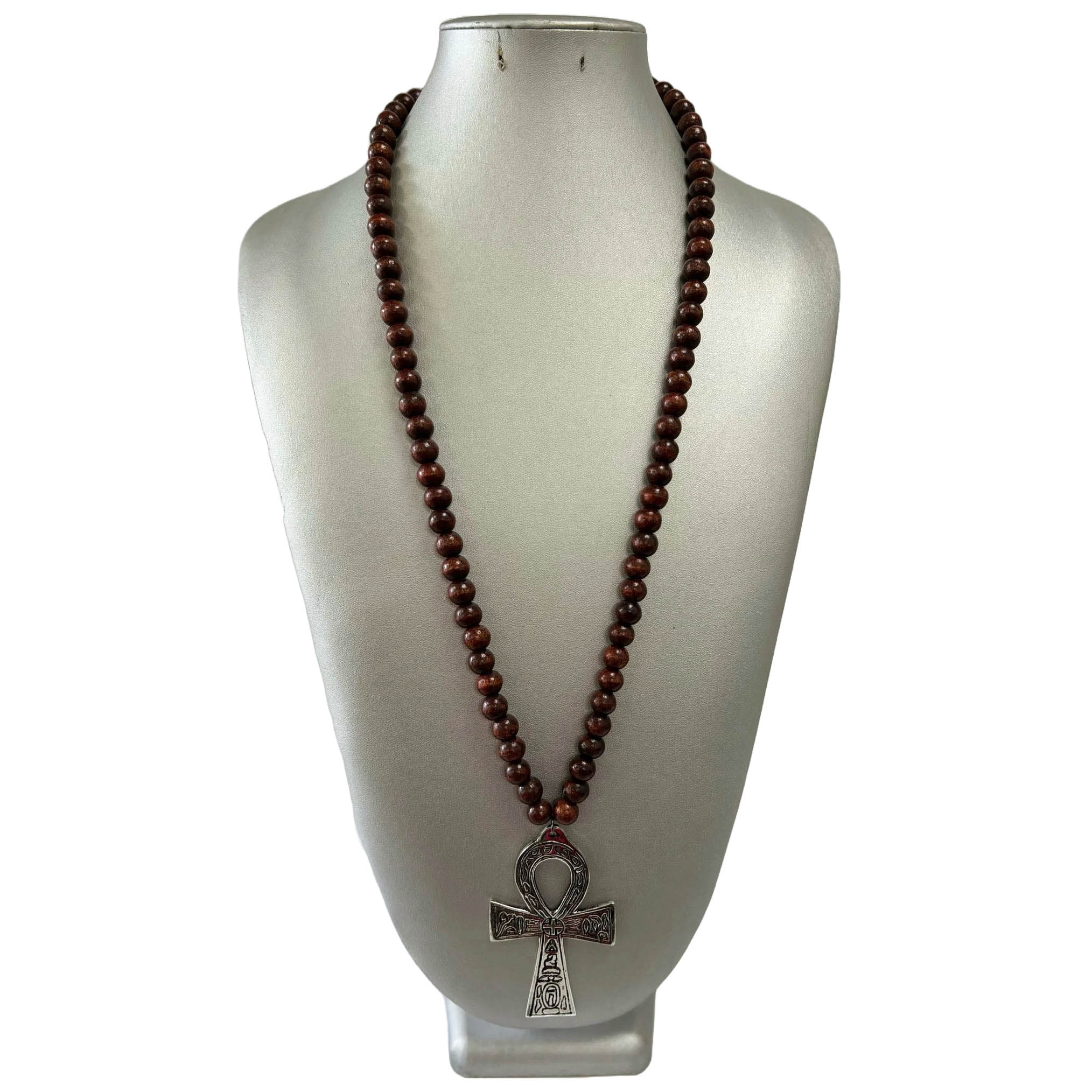 African Token Long Beaded Necklace