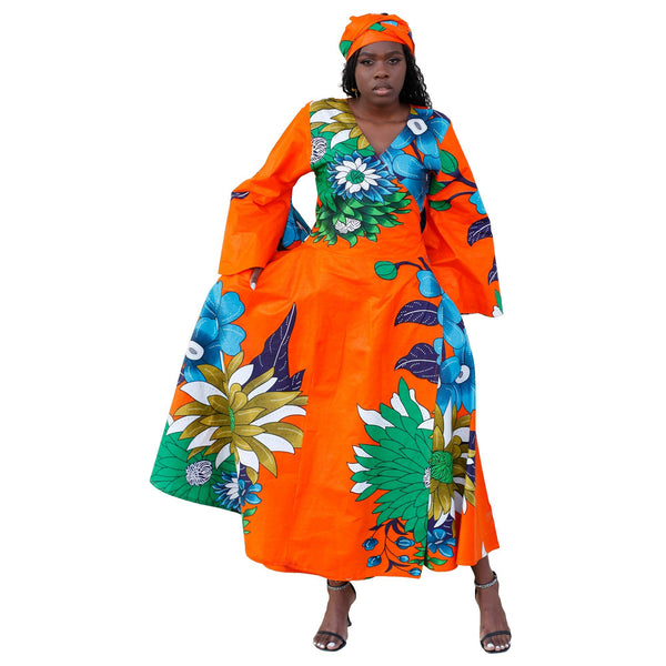 Women's Floral Print Wrap Dress -- FI-56 FS