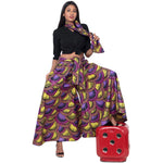 Women's African Printed Palazzo Pants with Tie Waist -- FI-50