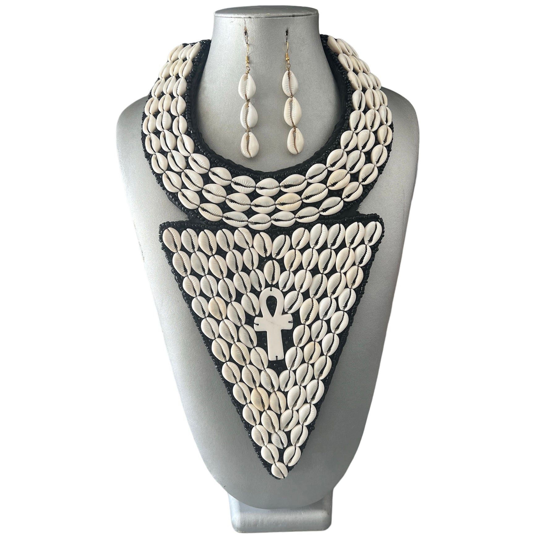 African Cowrie Shell Tribal Design Necklace – African-Stars