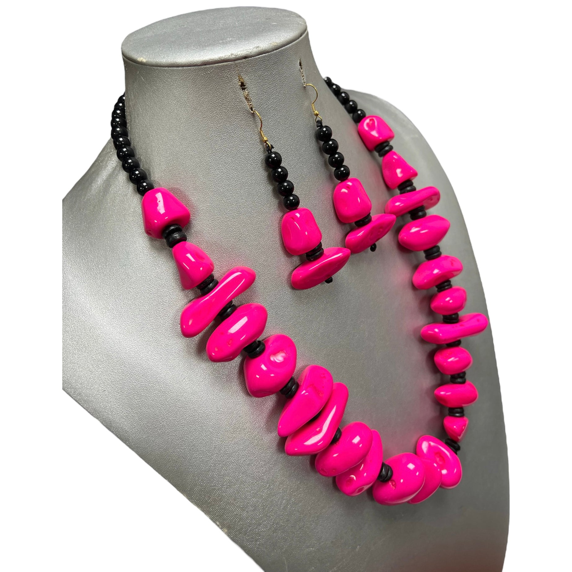Women's African Solid Color Beaded Necklace Set -- Jewelry 53