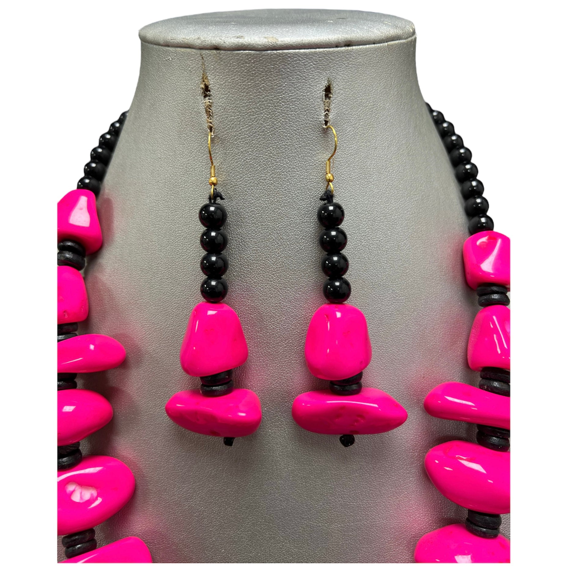 Women's African Solid Color Beaded Necklace Set -- Jewelry 53