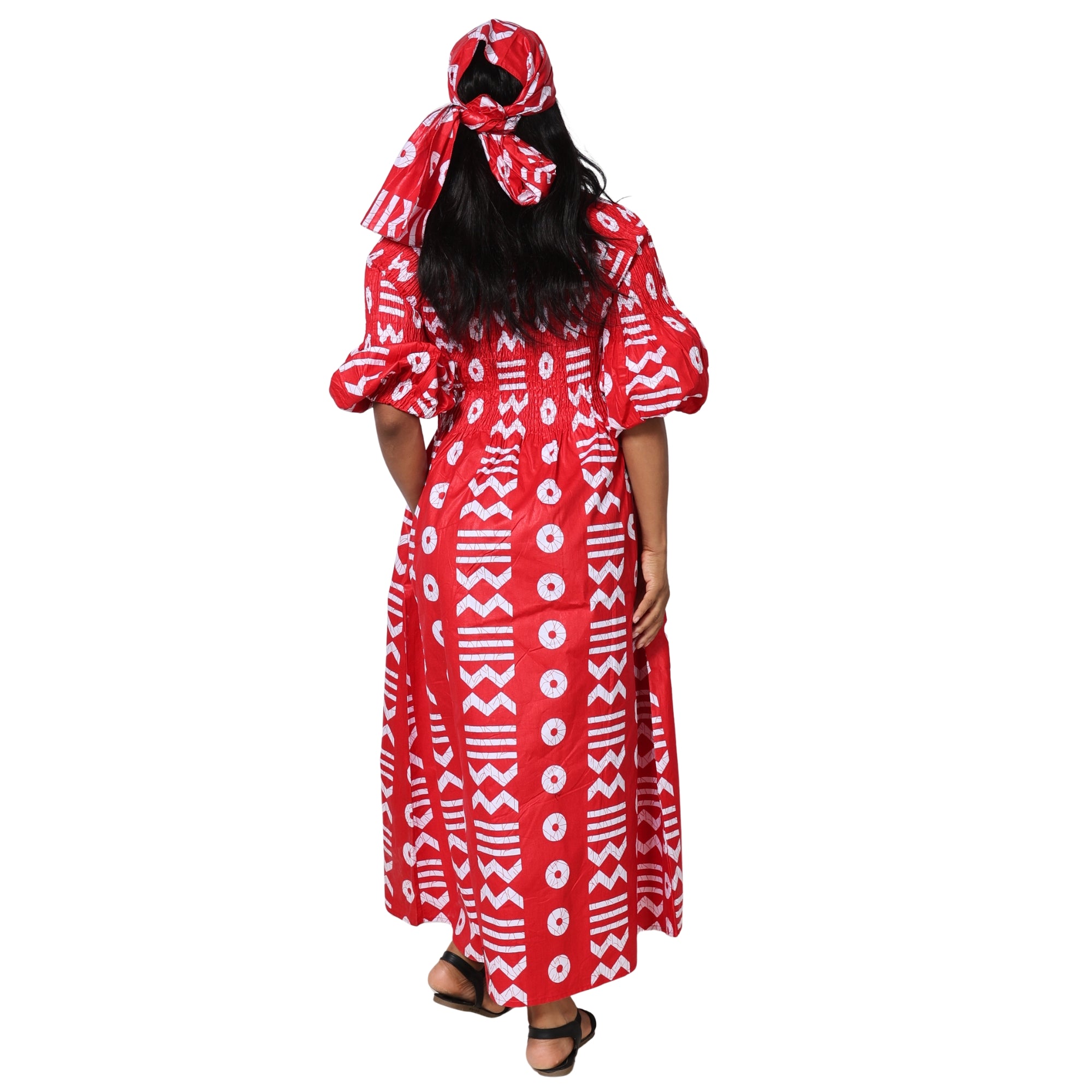 Women's African Printed Off Shoulder Maxi Dress -- FI-50084