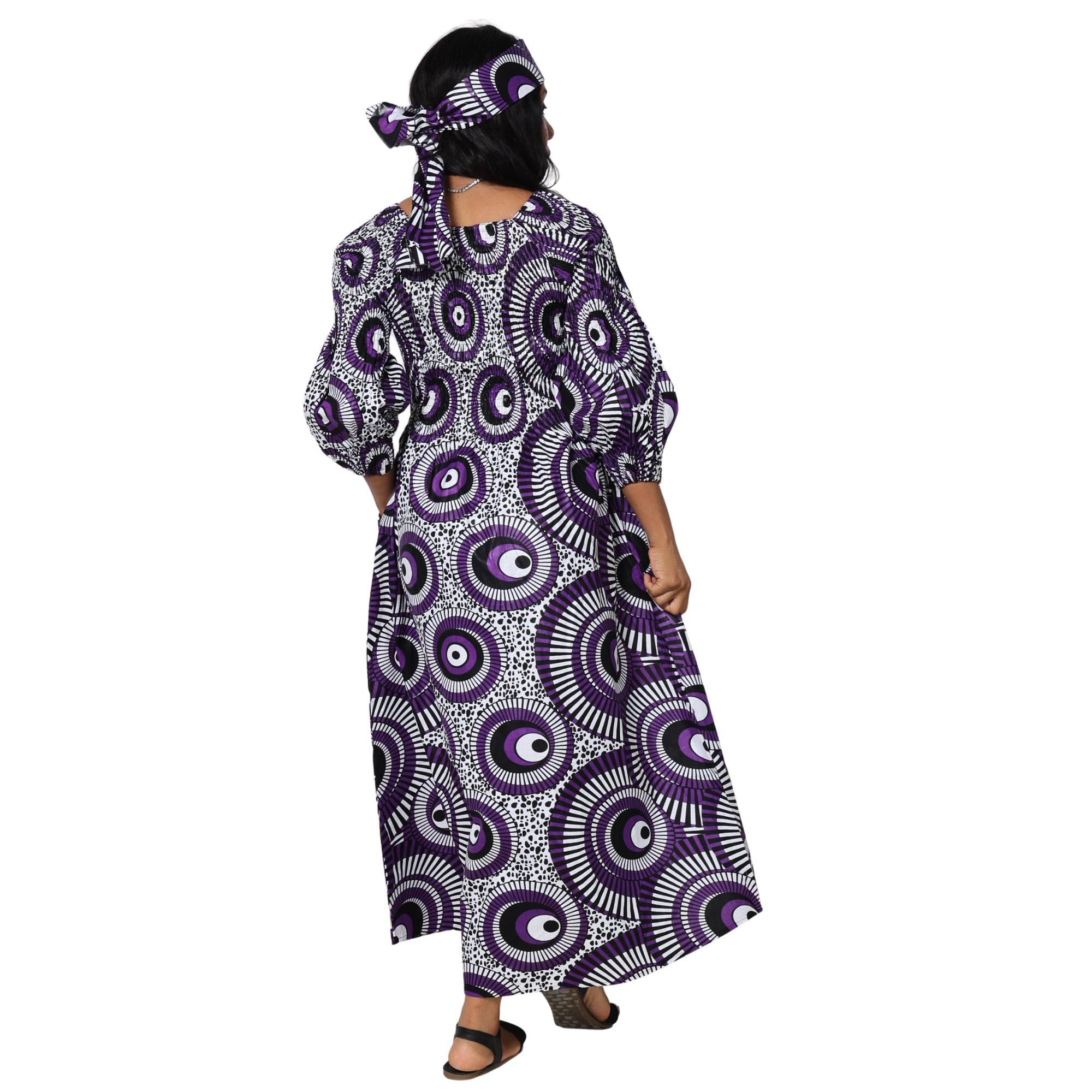 Women's African Printed Off Shoulder Maxi Dress -- FI-50084
