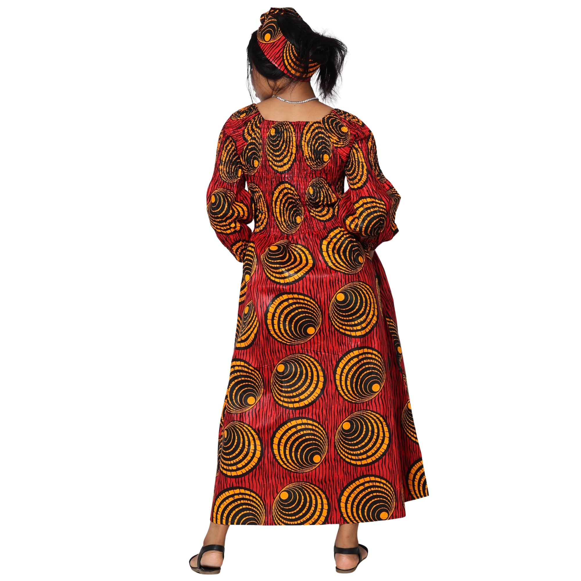 Women's African Printed Off Shoulder Maxi Dress -- FI-50084