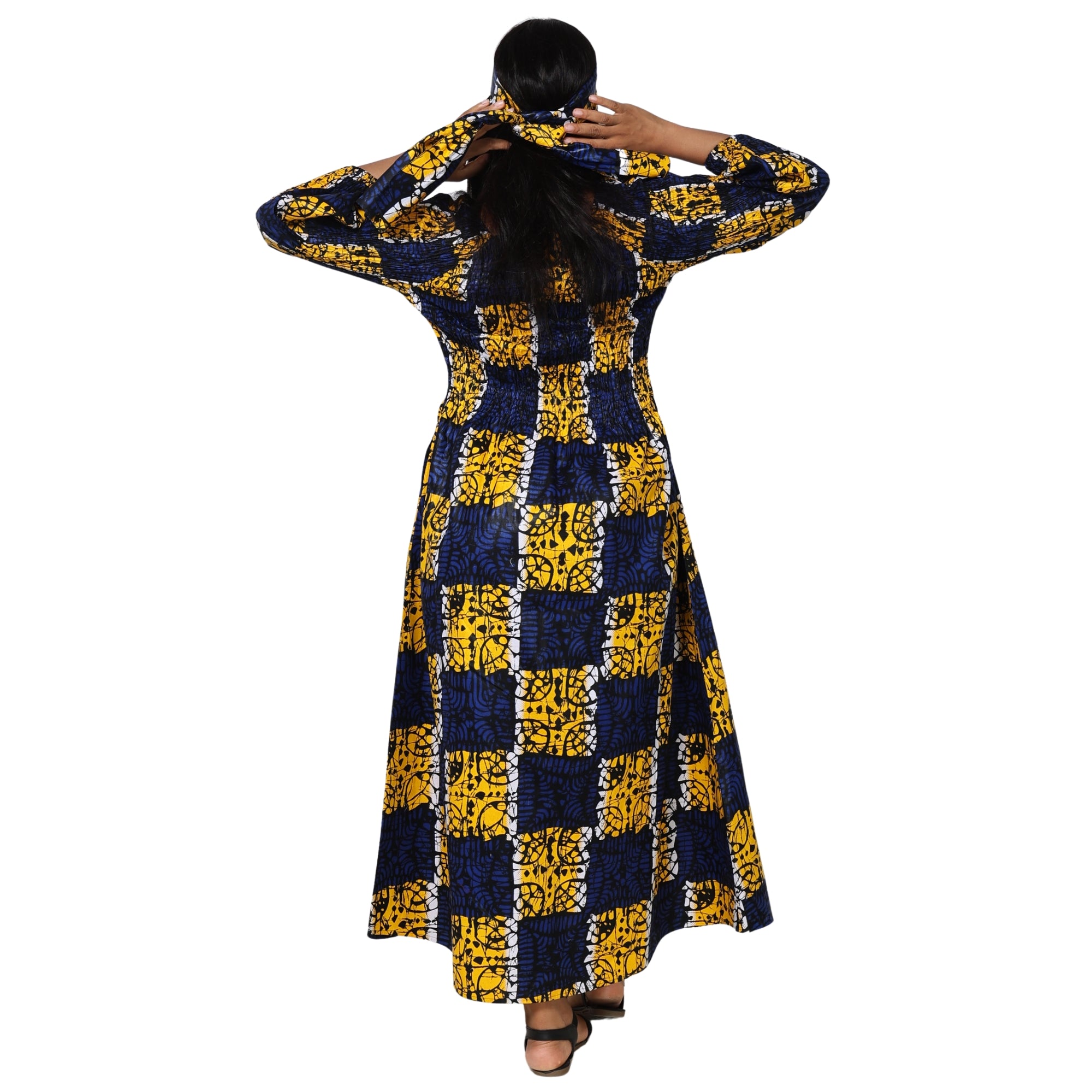 Women's African Printed Off Shoulder Maxi Dress -- FI-50084