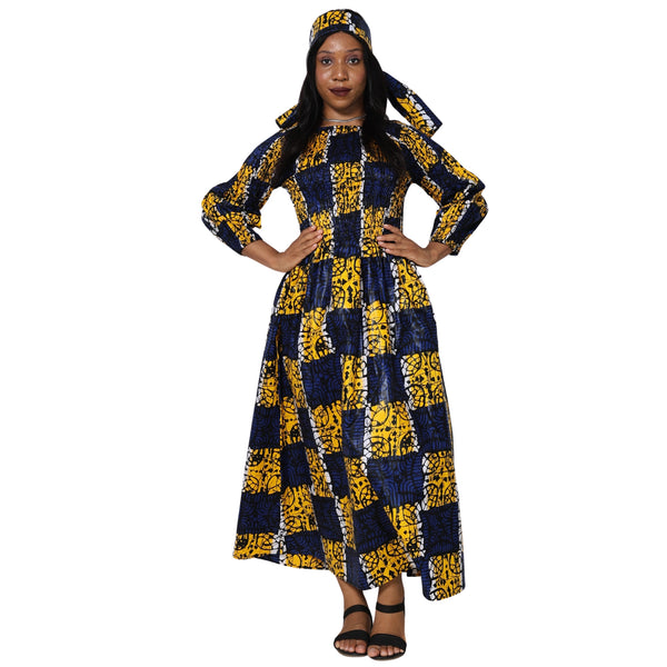 Women's African Printed Off Shoulder Maxi Dress -- FI-50084