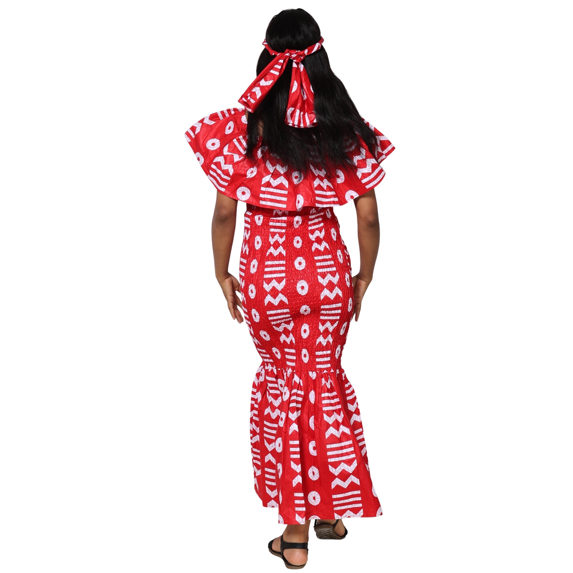 Women's Off Shoulder Smocking Maxi Dress -- FI-50077